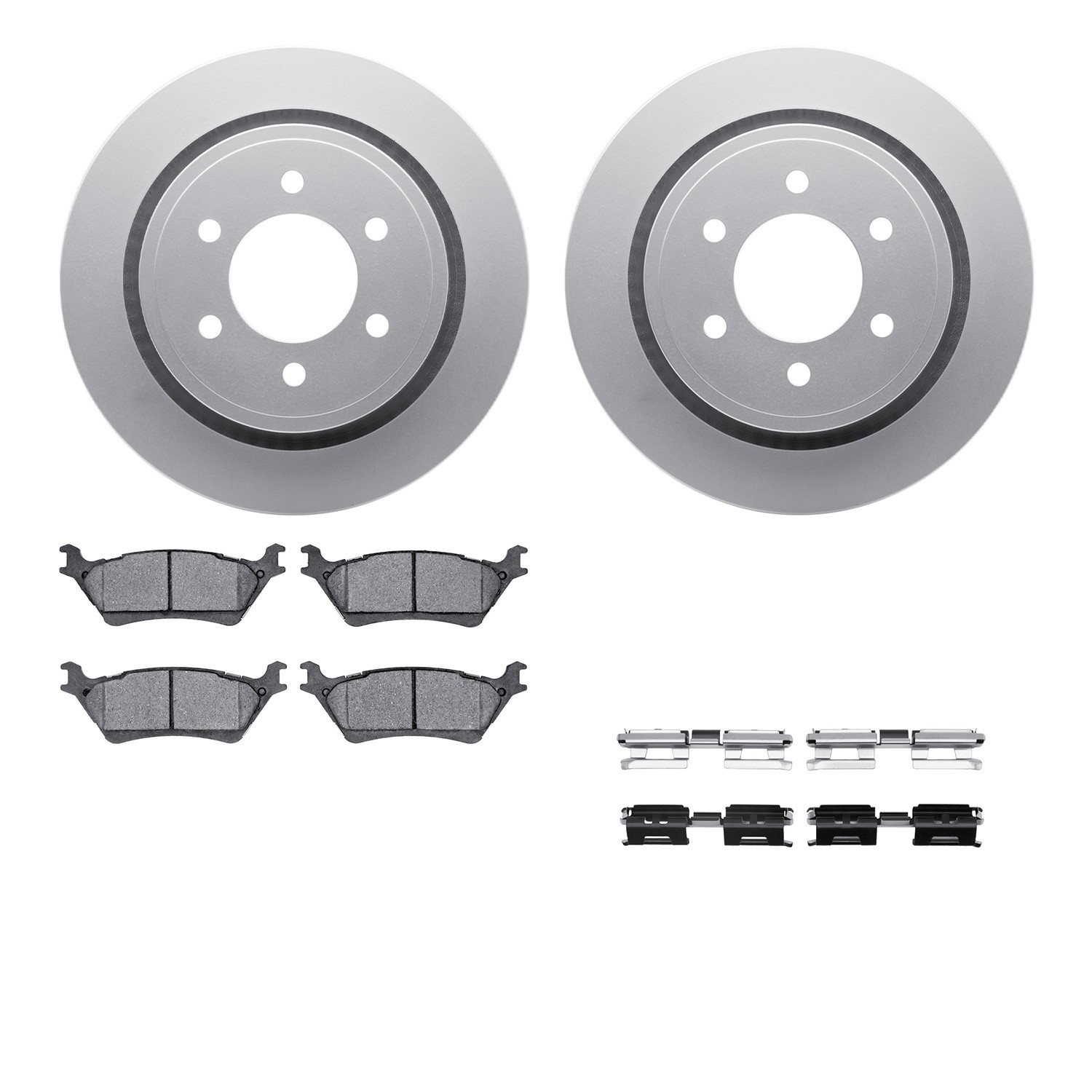DFC GEOSPEC Coated Rotors with 5000 Brake Pads - Ceramic and Hardware