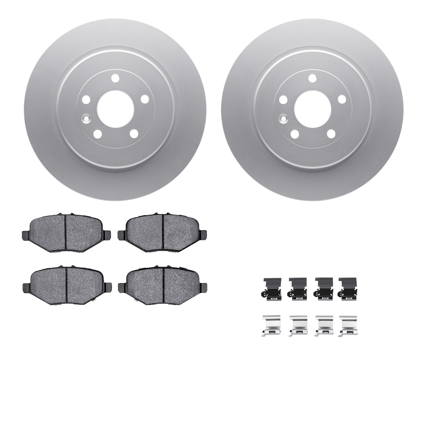 DFC GEOSPEC Coated Rotors with 5000 Brake Pads - Ceramic and Hardware