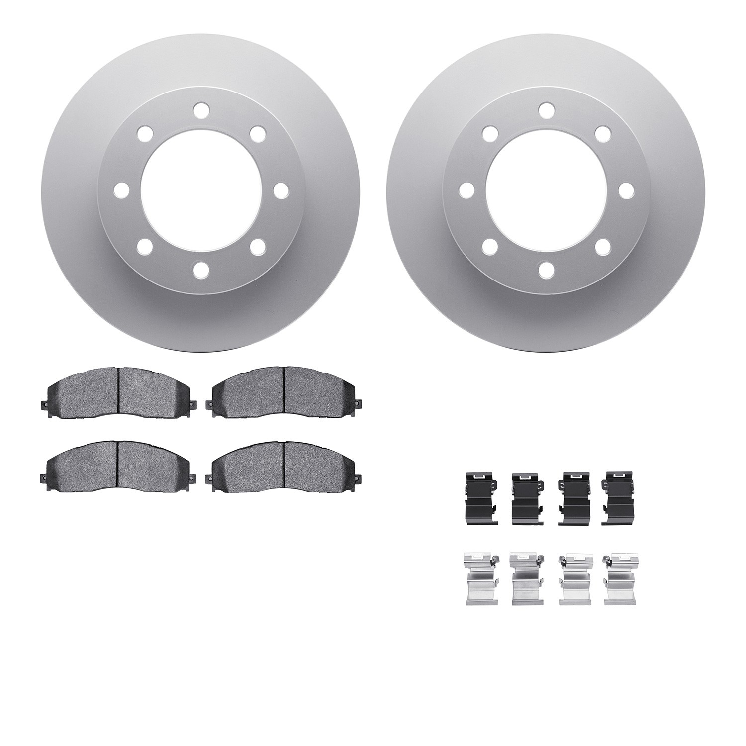 DFC GEOSPEC Coated Rotors with 5000 Brake Pads - Ceramic and Hardware