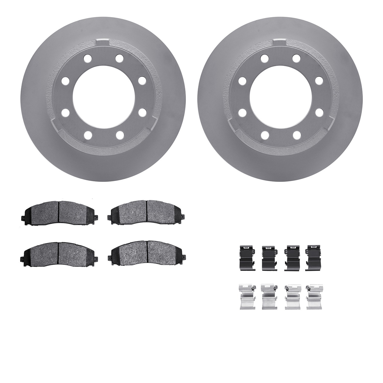 DFC GEOSPEC Coated Rotors with 5000 Brake Pads - Ceramic and Hardware