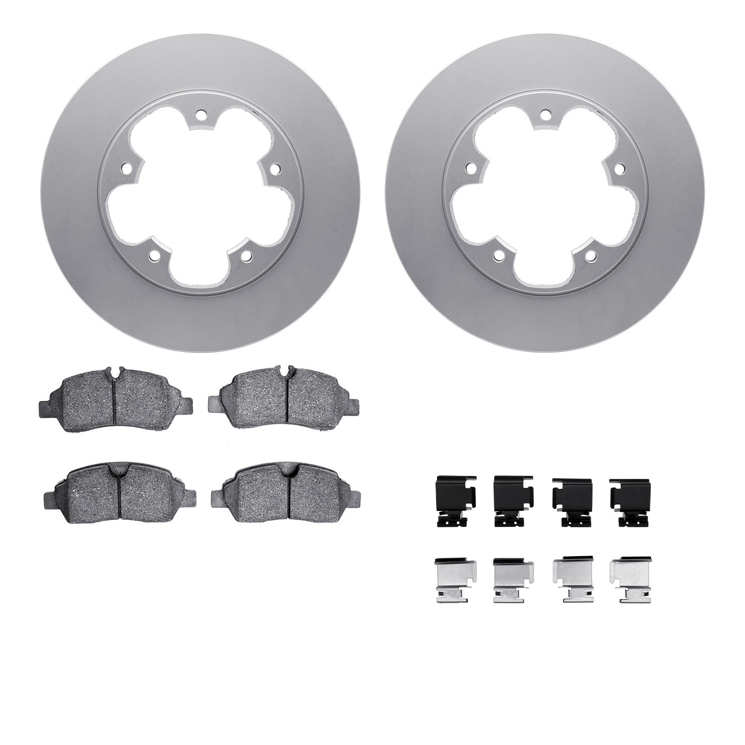 DFC GEOSPEC Coated Rotors with 5000 Brake Pads - Ceramic and Hardware