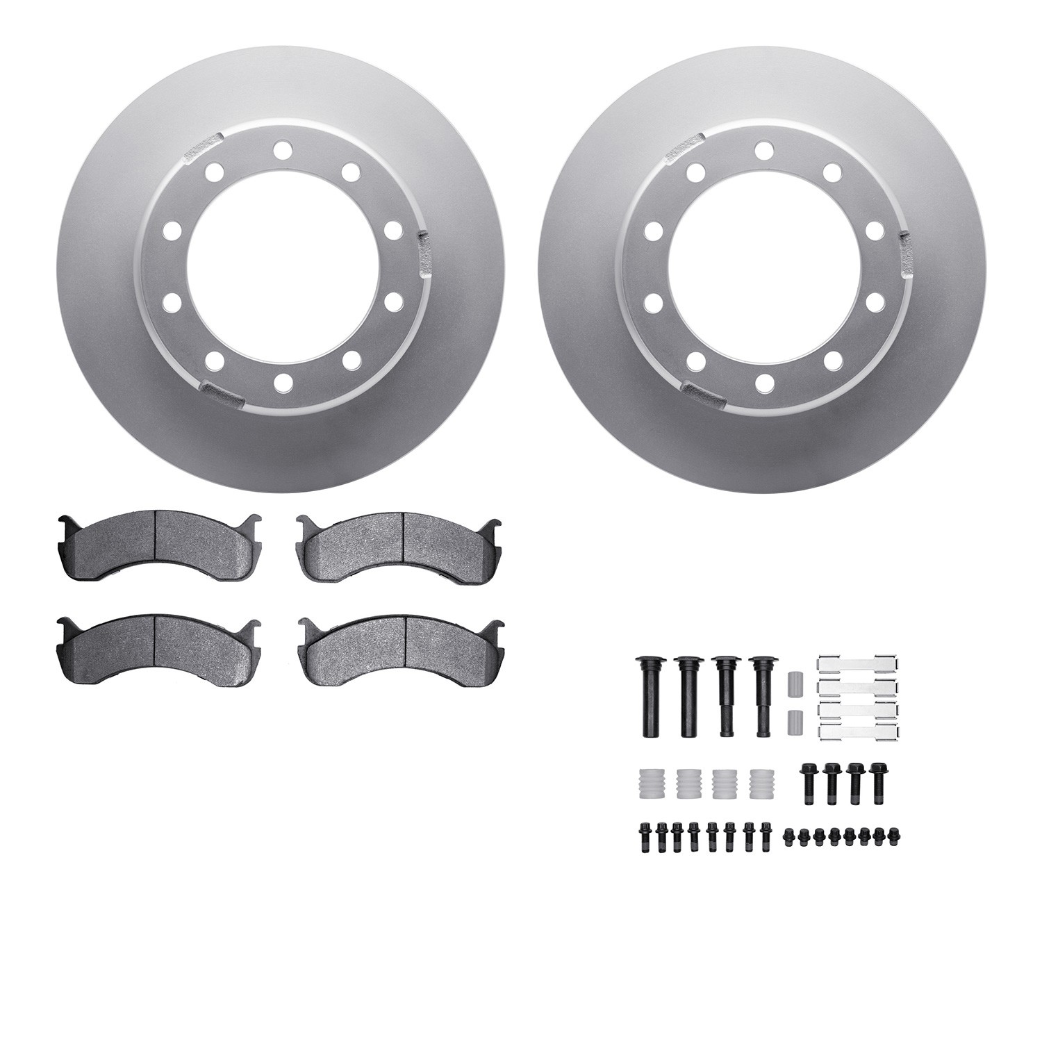 DFC GEOSPEC Coated Rotors with 5000 Brake Pads - Ceramic and Hardware