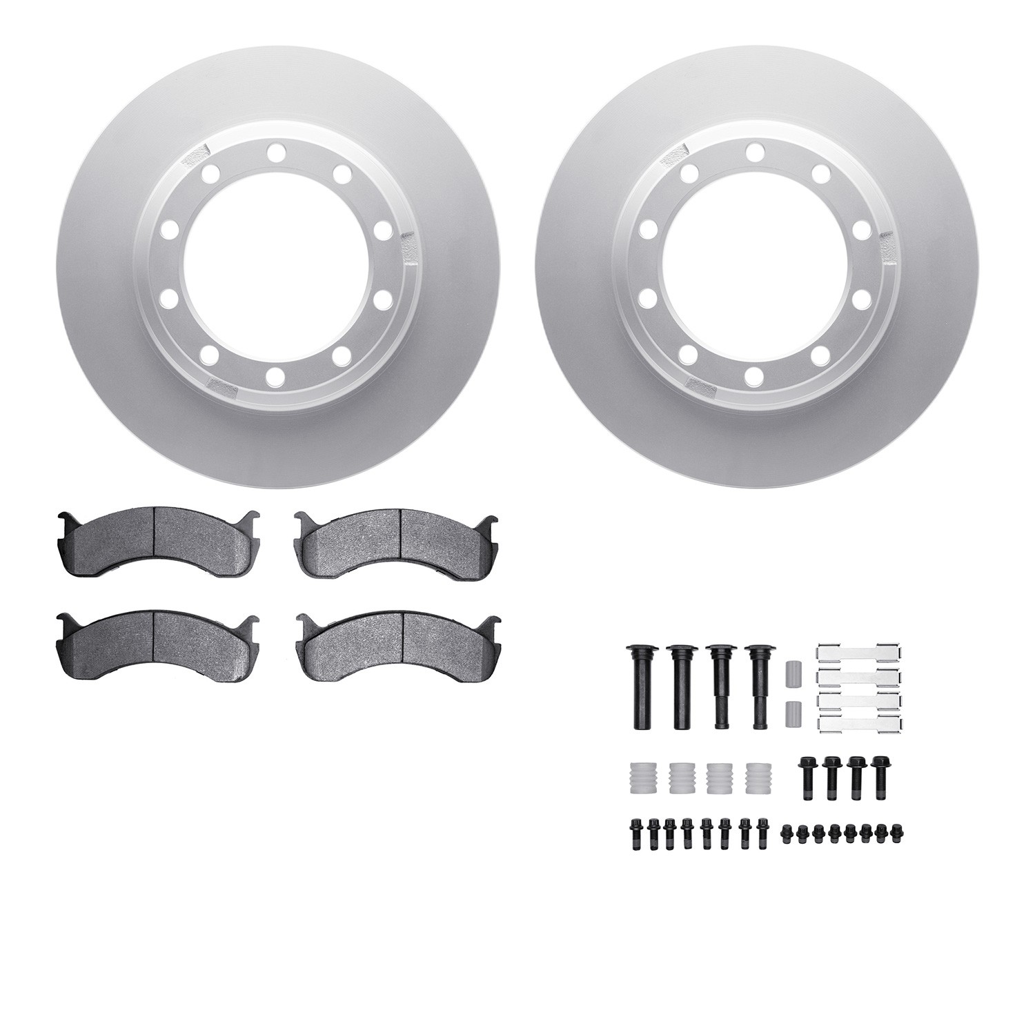 DFC GEOSPEC Coated Rotors with 5000 Brake Pads - Ceramic and Hardware