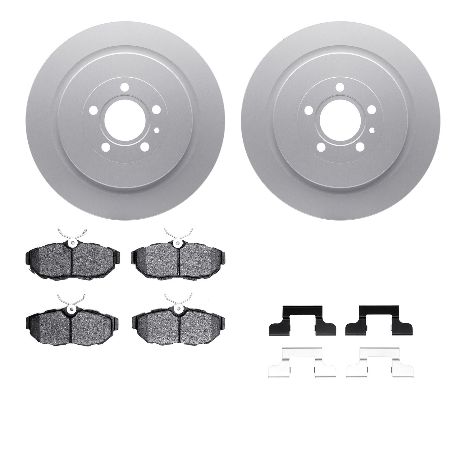 DFC GEOSPEC Coated Rotors with 5000 Brake Pads - Ceramic and Hardware