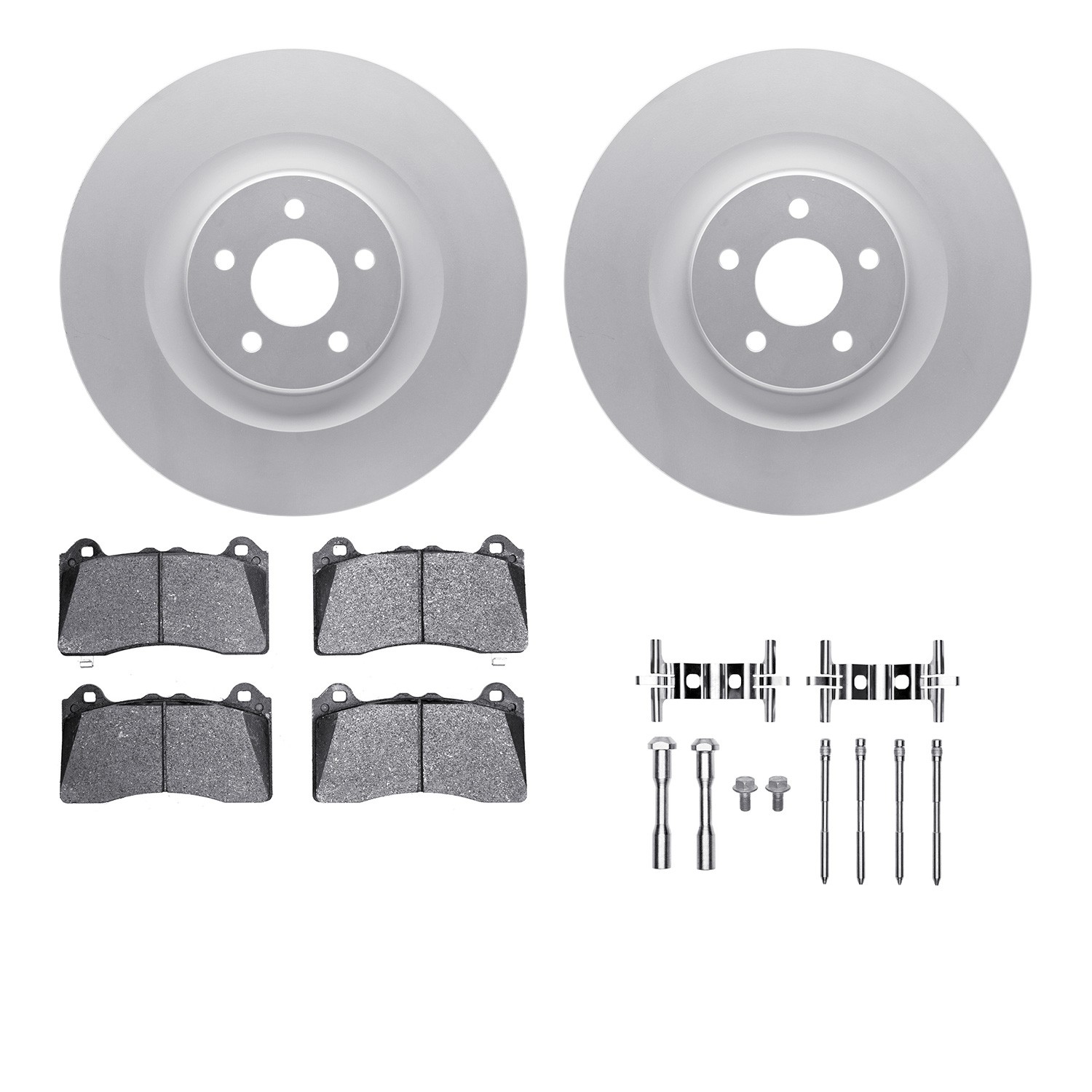 DFC GEOSPEC Coated Rotors with 5000 Brake Pads - Ceramic and Hardware