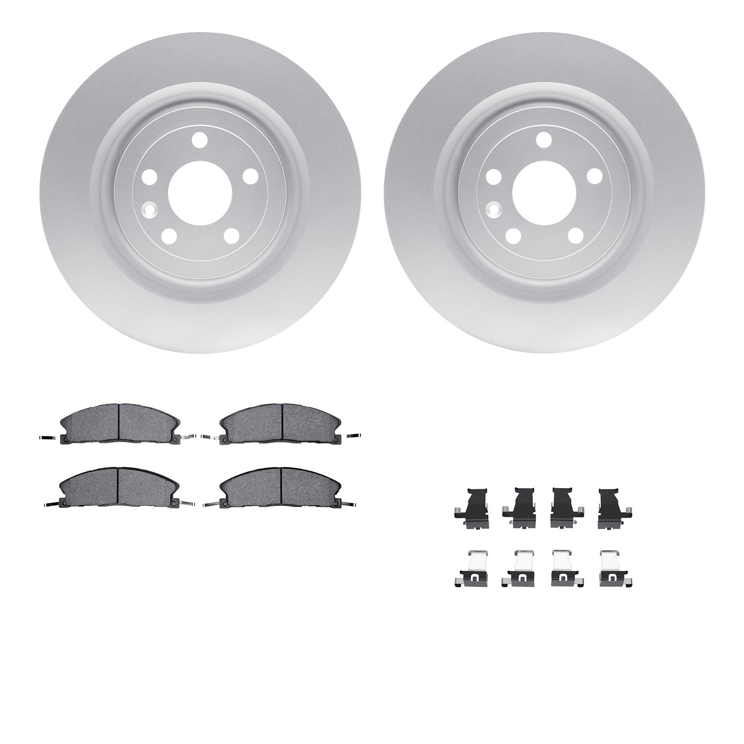 DFC GEOSPEC Coated Rotors with 5000 Brake Pads - Ceramic and Hardware