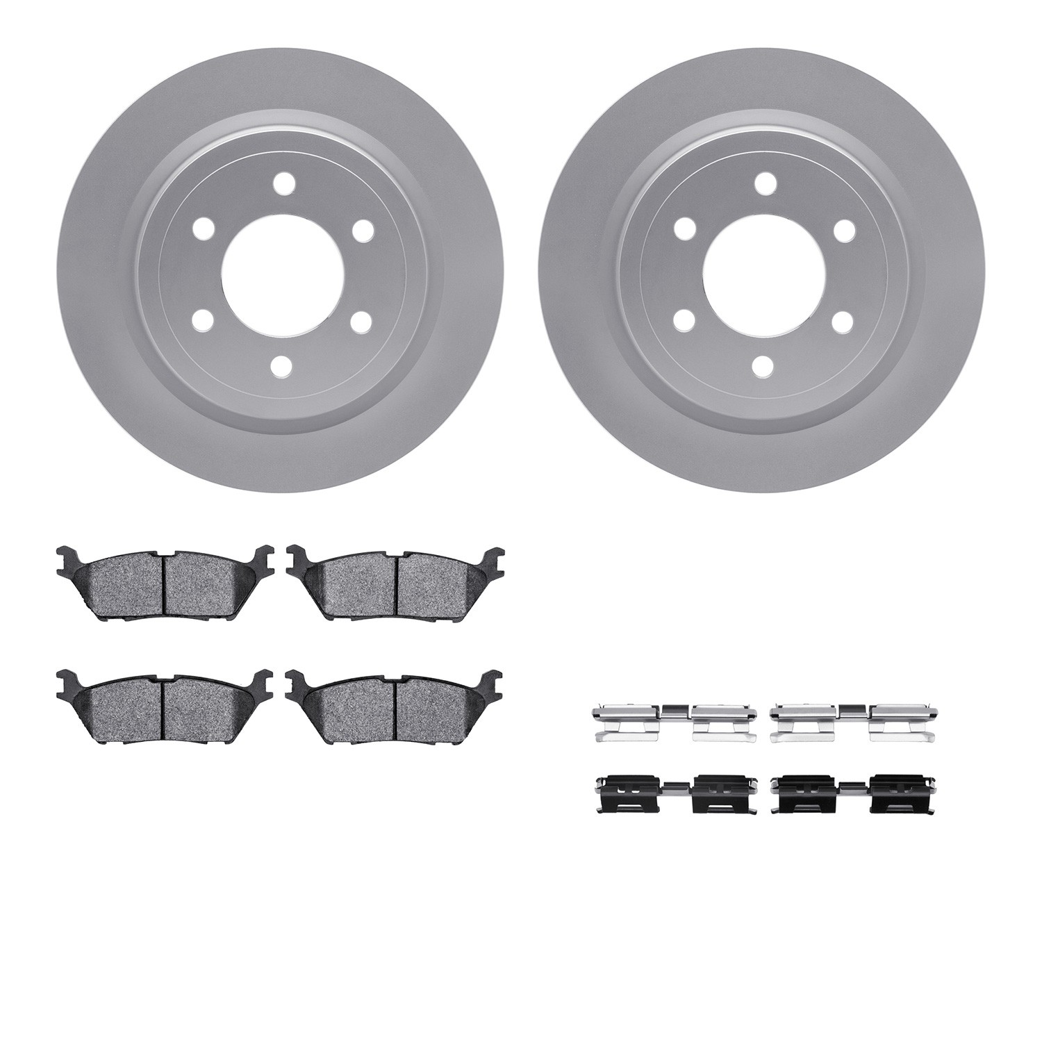 DFC GEOSPEC Coated Rotors with 5000 Brake Pads - Ceramic and Hardware