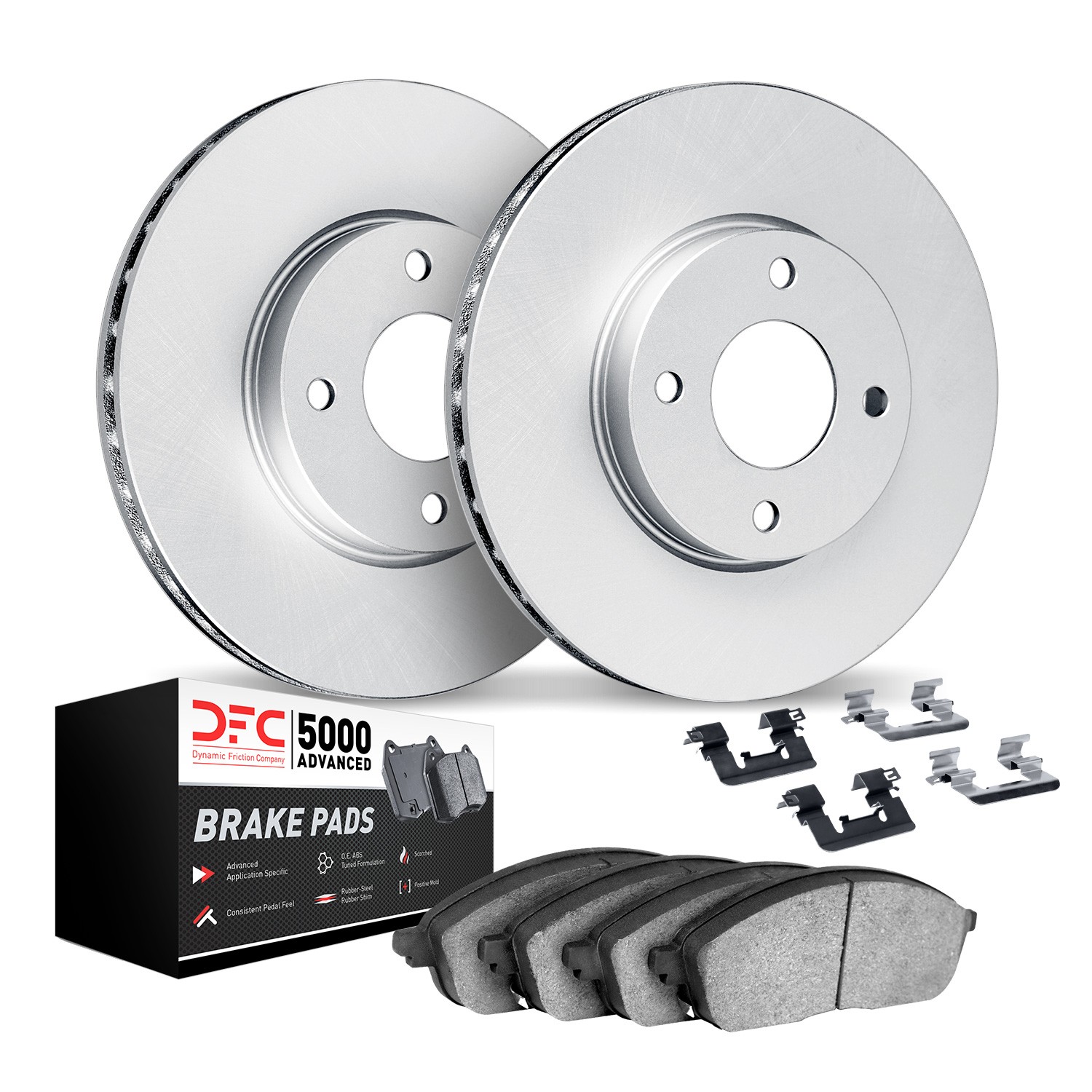 DFC GEOSPEC Coated Rotors with 5000 Brake Pads - Ceramic and Hardware