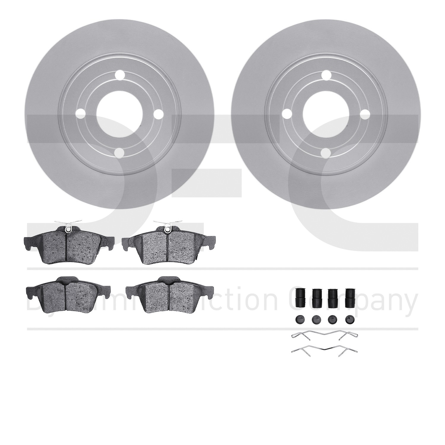 DFC GEOSPEC Coated Rotors with 5000 Brake Pads - Ceramic and Hardware