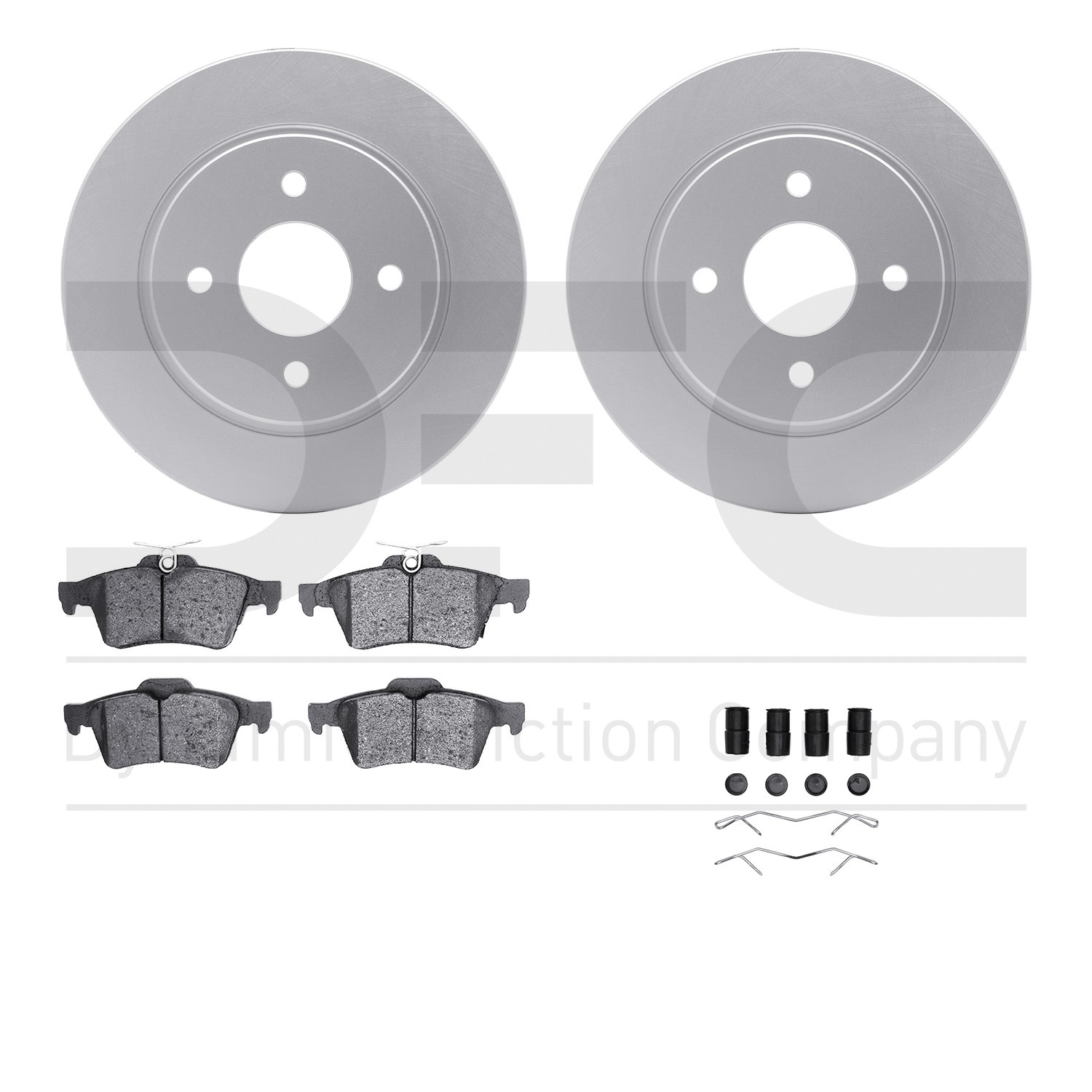 DFC GEOSPEC Coated Rotors with 5000 Brake Pads - Ceramic and Hardware