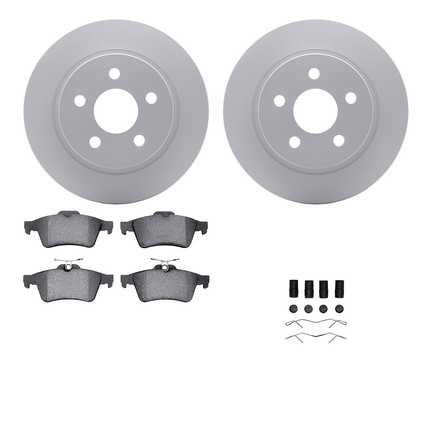 DFC GEOSPEC Coated Rotors with 5000 Brake Pads - Ceramic and Hardware