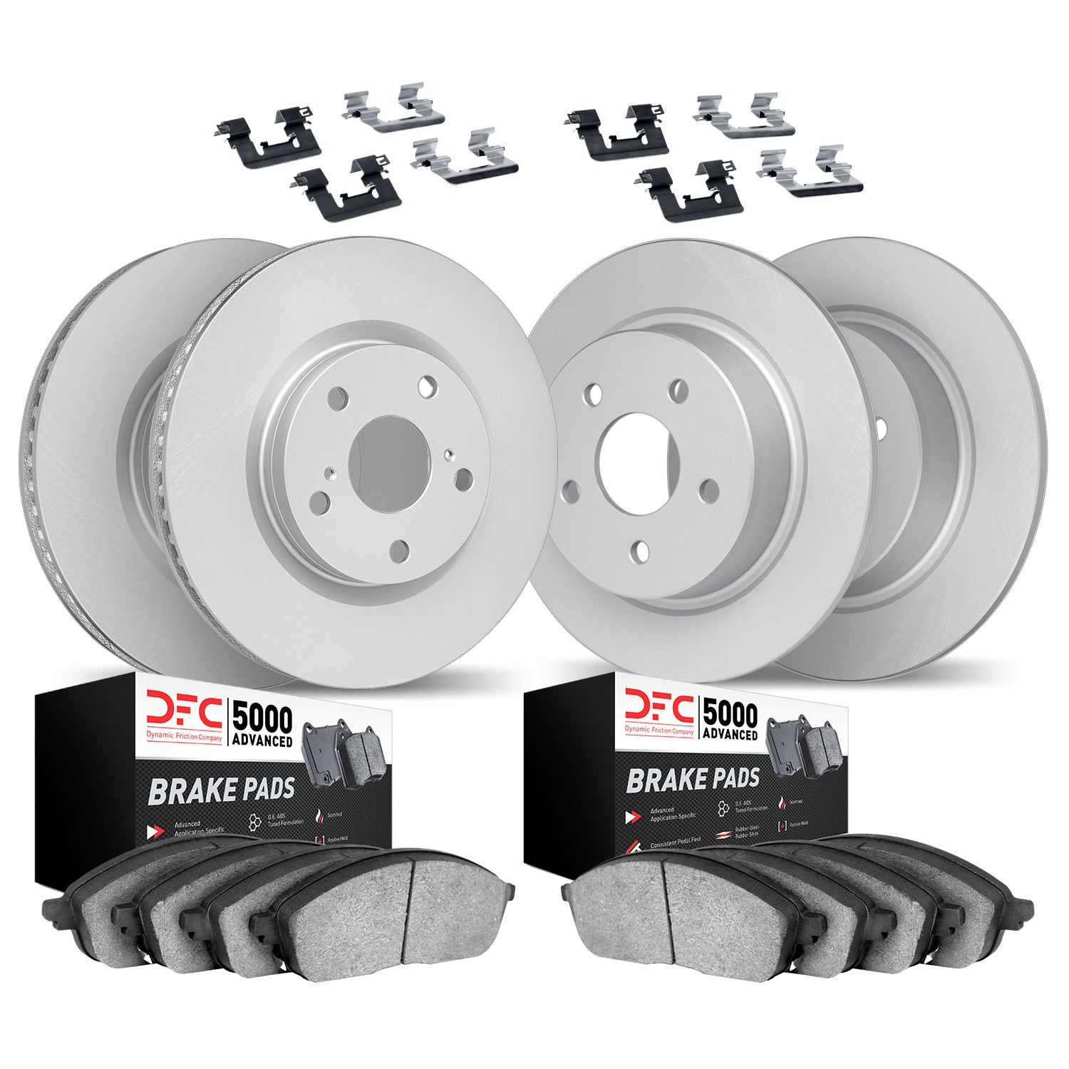DFC GEOSPEC Coated Rotors with 5000 Brake Pads - Ceramic and Hardware