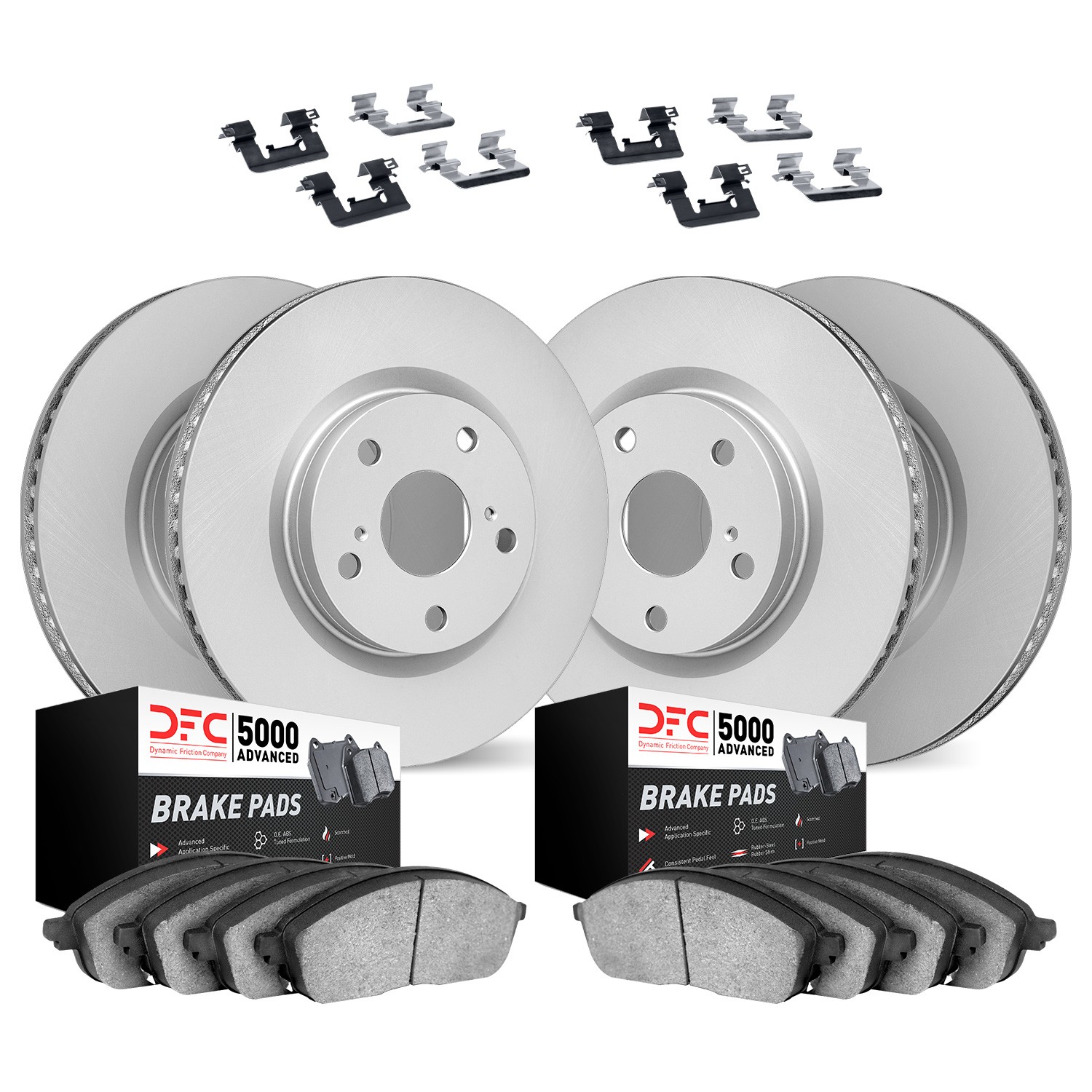 DFC GEOSPEC Coated Rotors with 5000 Brake Pads - Ceramic and Hardware