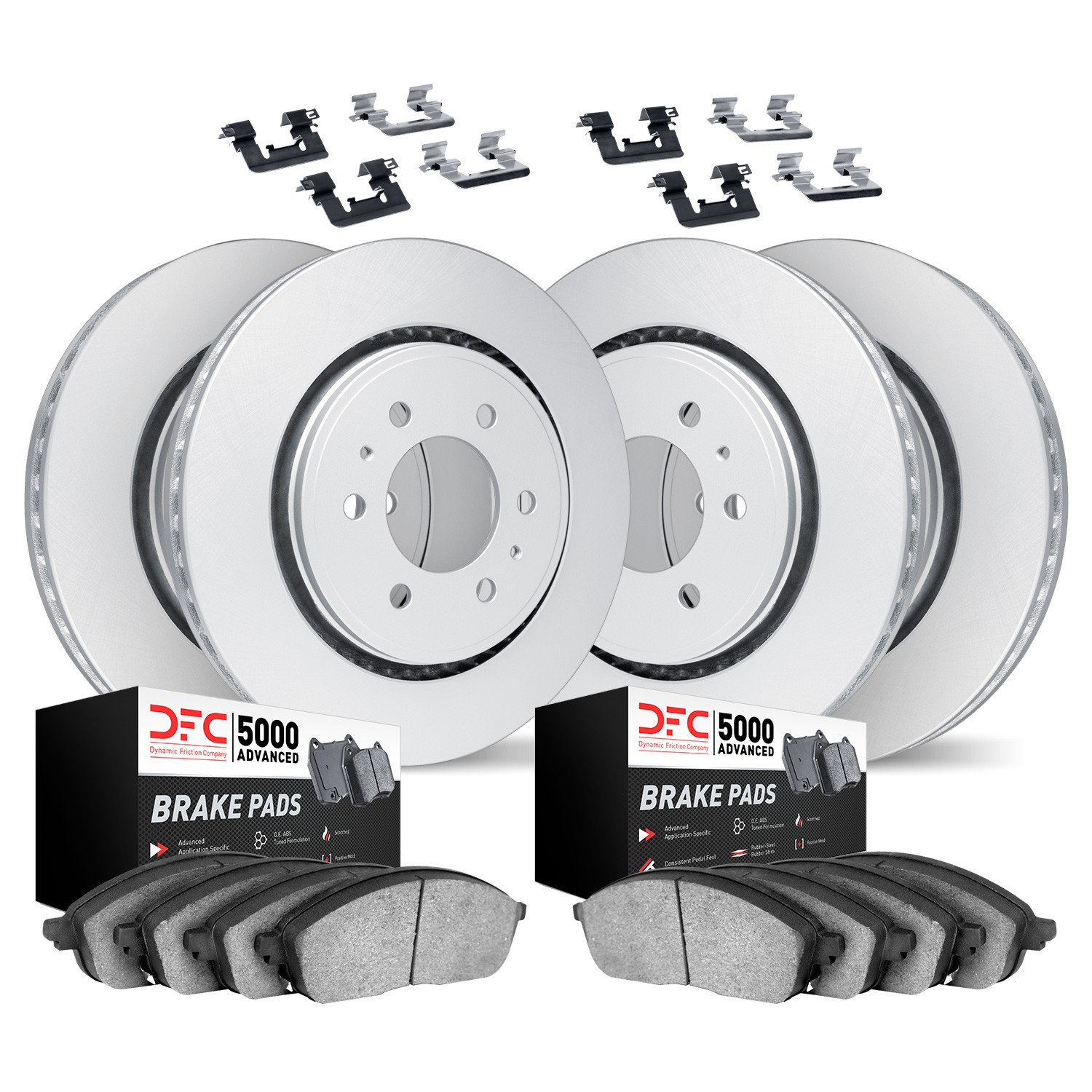 DFC GEOSPEC Coated Rotors with 5000 Brake Pads - Ceramic and Hardware