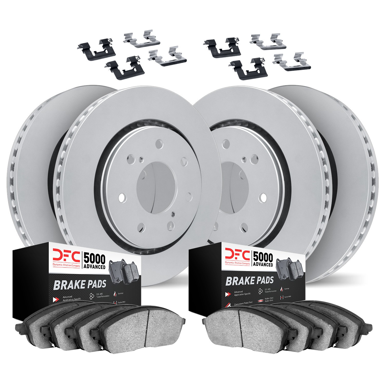 DFC Geospec Rotors with 5000 Advanced Brake Pads includes Hardware