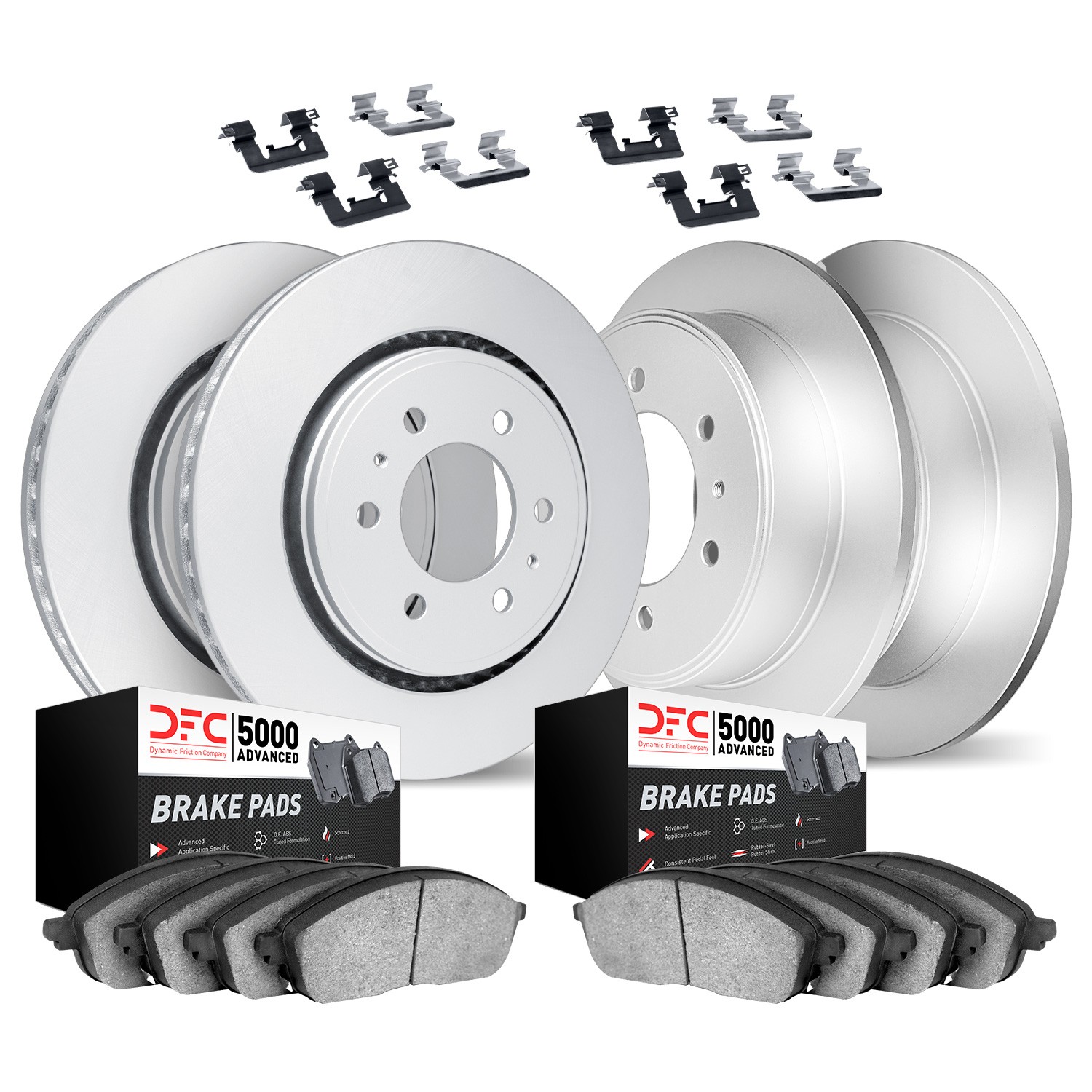 DFC GEOSPEC Coated Rotors with 5000 Brake Pads - Ceramic and Hardware