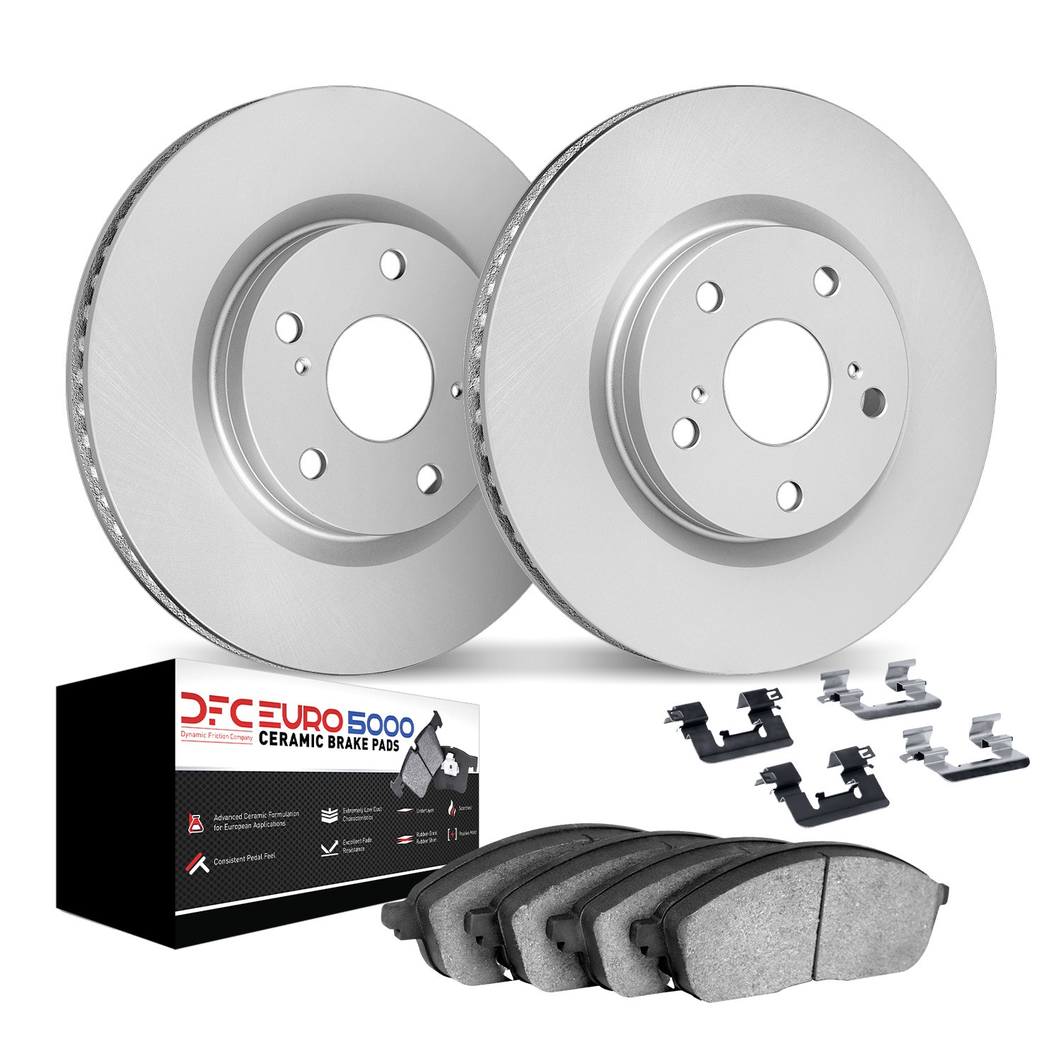 DFC Geospec Rotors with EURO 5000 Ceramic Brake Pads includes Hardware