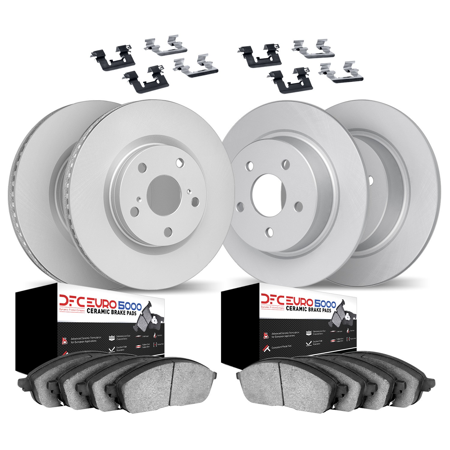 DFC Geospec Rotors with EURO 5000 Ceramic Pads With Hardware