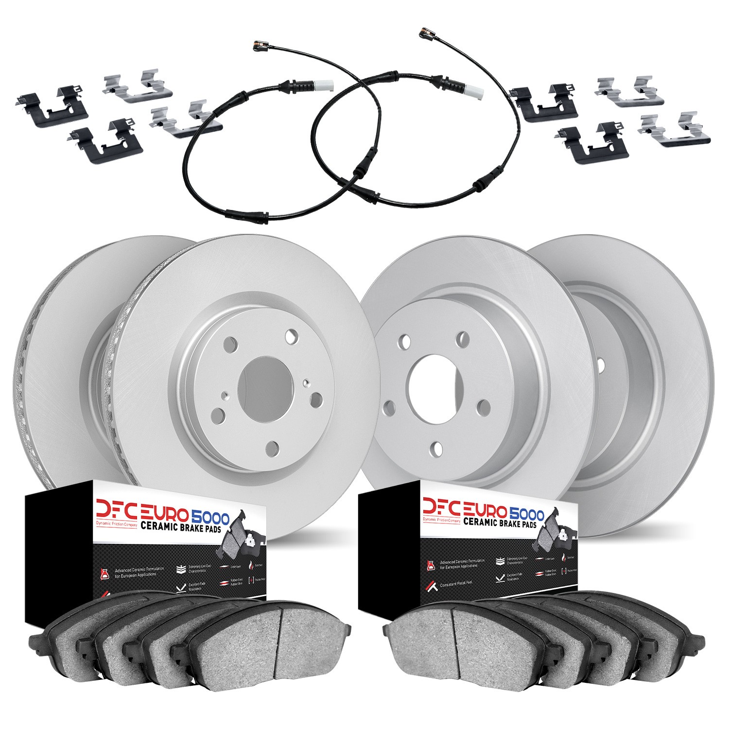 DFC Geospec Rotors with EURO 5000 Ceramic Pads With Hardware and Sensor