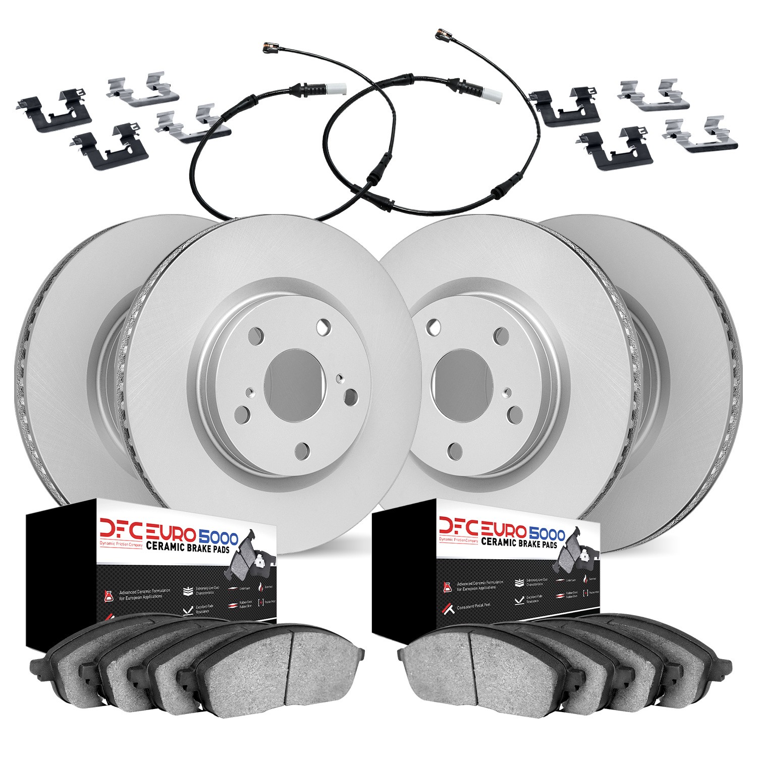 DFC Geospec Rotors with EURO 5000 Ceramic Pads With Hardware and Sensor