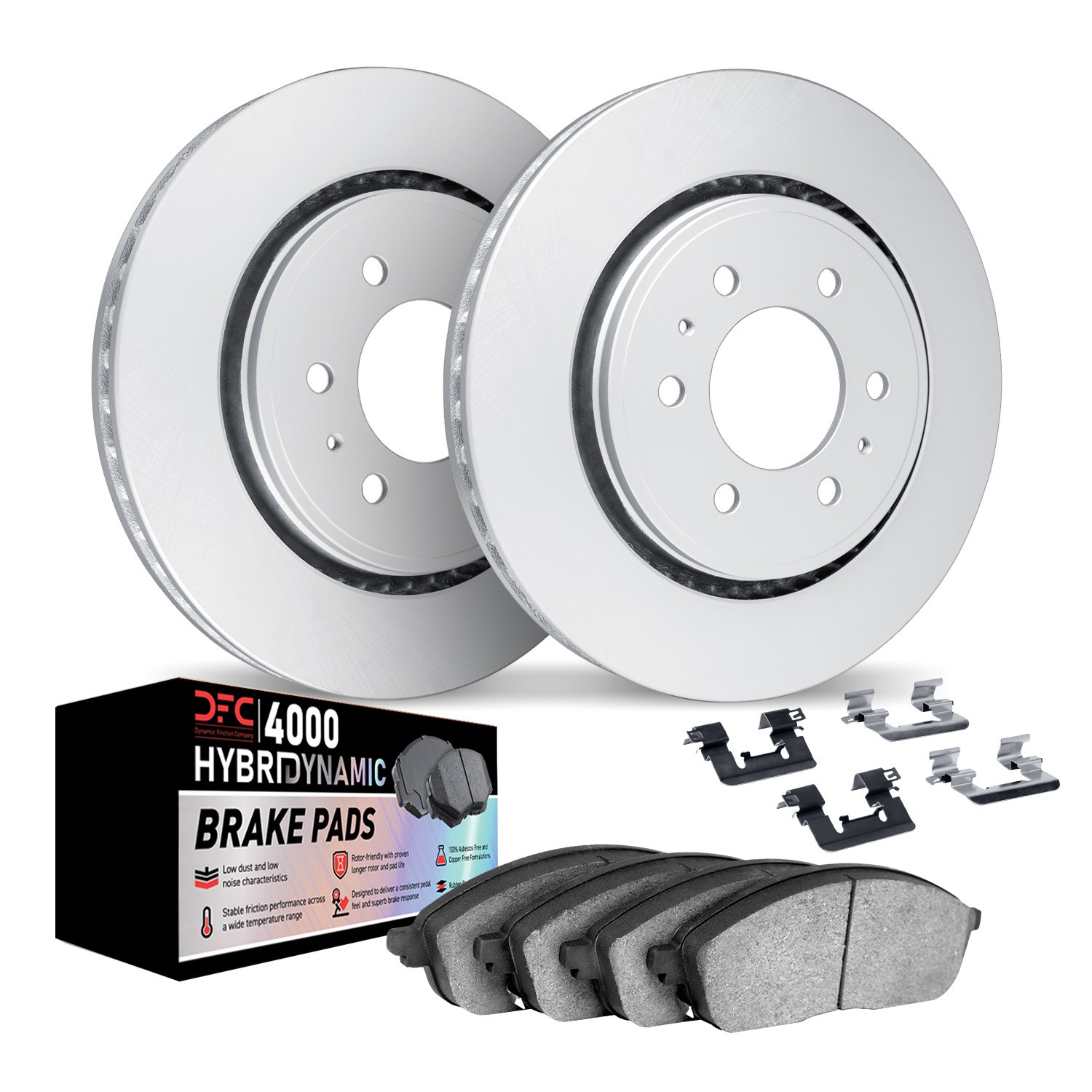 DFC Geospec Rotors with 4000 HybriDynamic Brake Pads includes Hardware