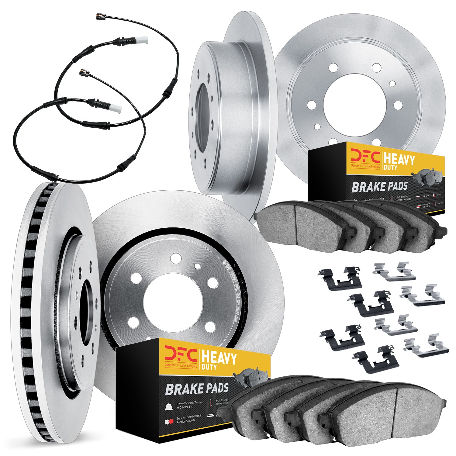 DFC Rotors with Heavy Duty Brake Pads includesSensor and Hardware