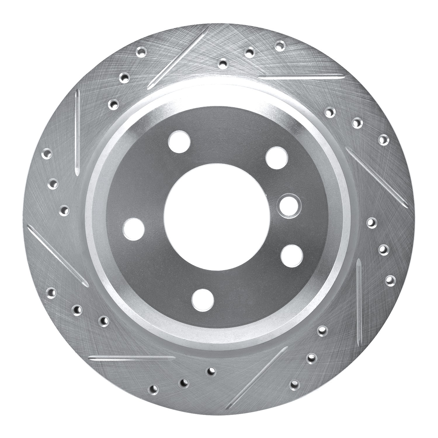 BRAKE ROTOR DRILLED AND SLOTTED SILVER