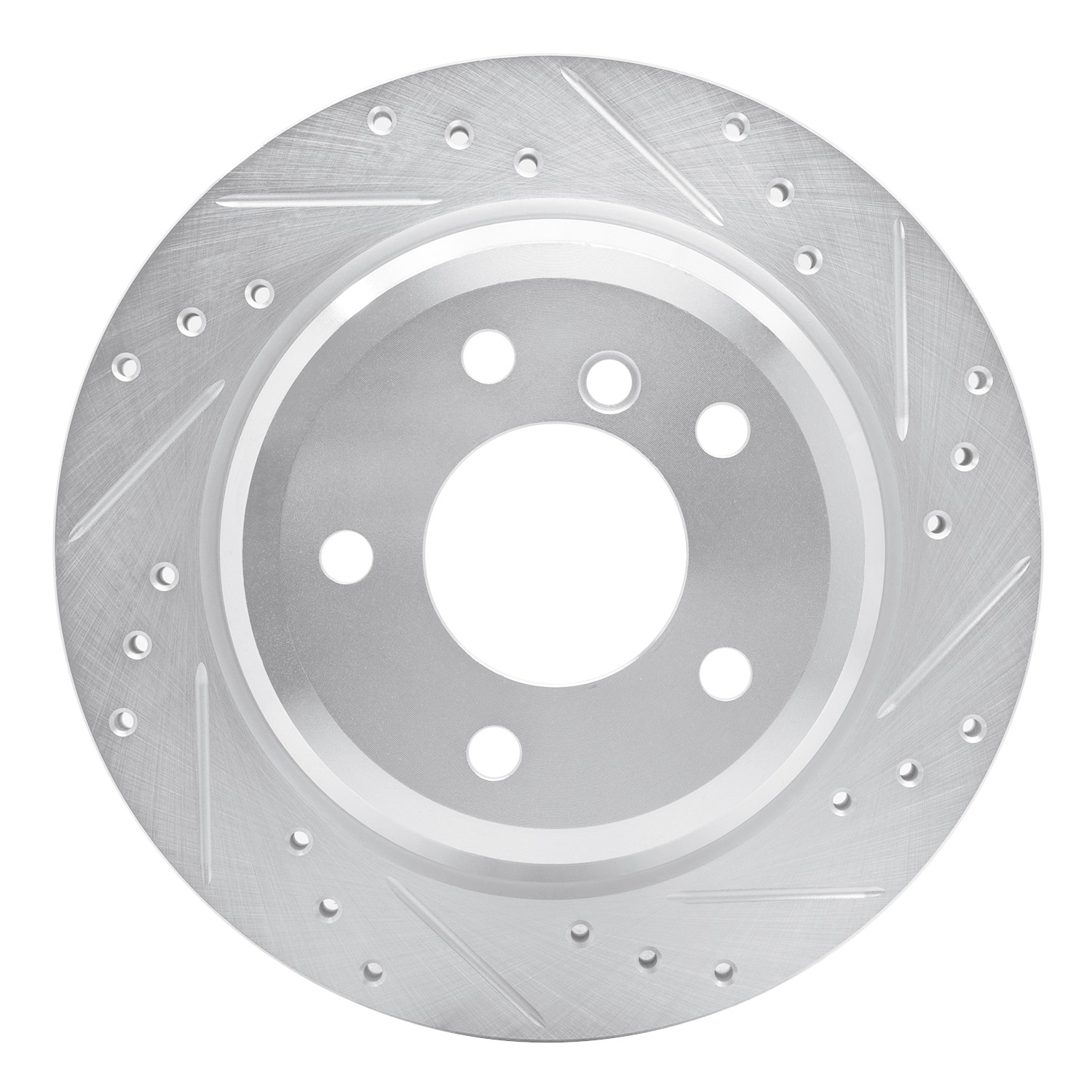 BRAKE ROTOR DRILLED AND SLOTTED SILVER
