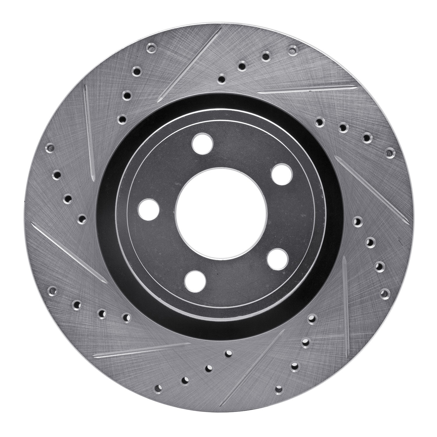 BRAKE ROTOR DRILLED AND SLOTTED SILVER