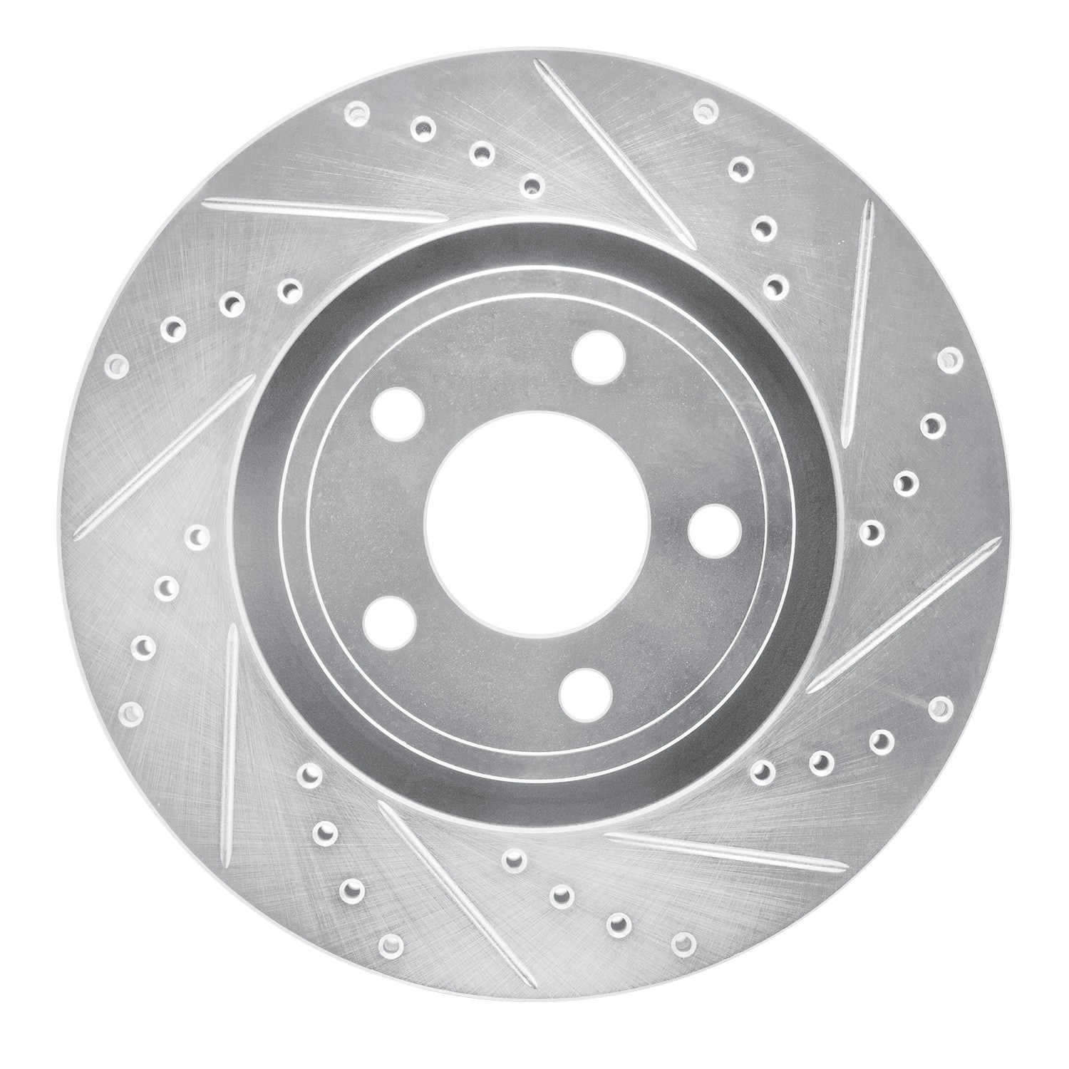 BRAKE ROTOR DRILLED AND SLOTTED SILVER