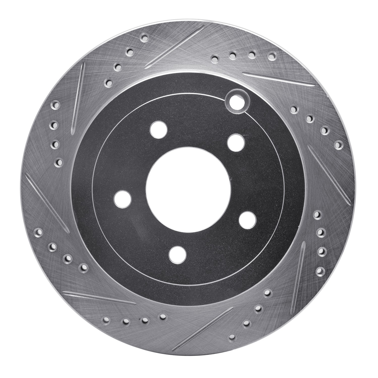 BRAKE ROTOR DRILLED AND SLOTTED SILVER