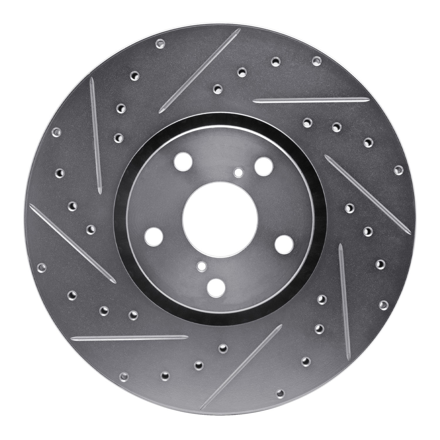 BRAKE ROTOR DRILLED AND SLOTTED SILVER