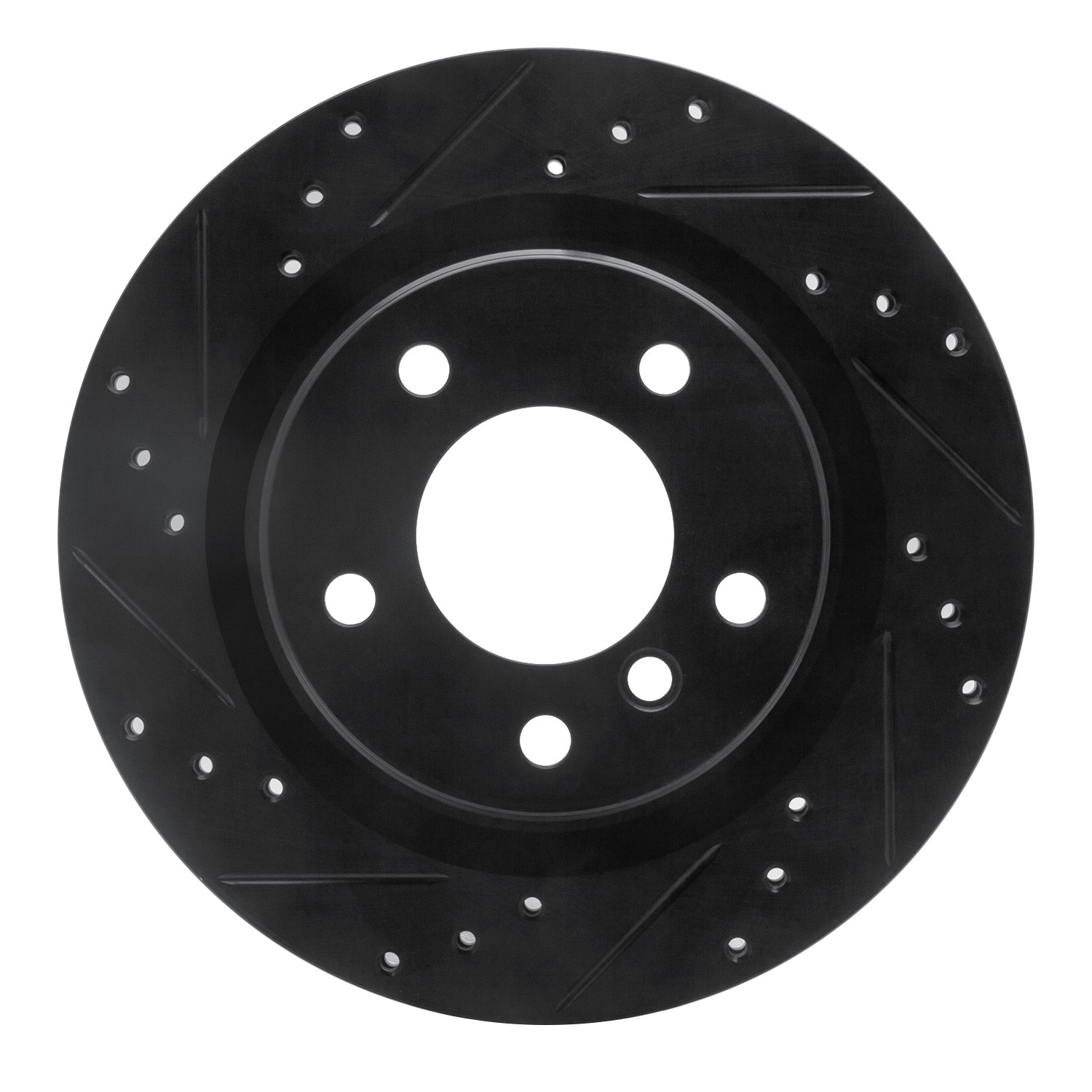 BRAKE ROTOR DRILLED AND SLOTTED BLACK