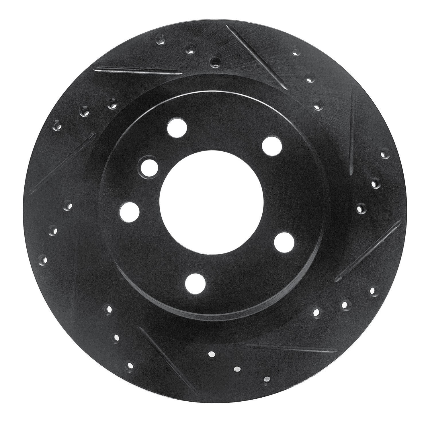 BRAKE ROTOR DRILLED AND SLOTTED BLACK