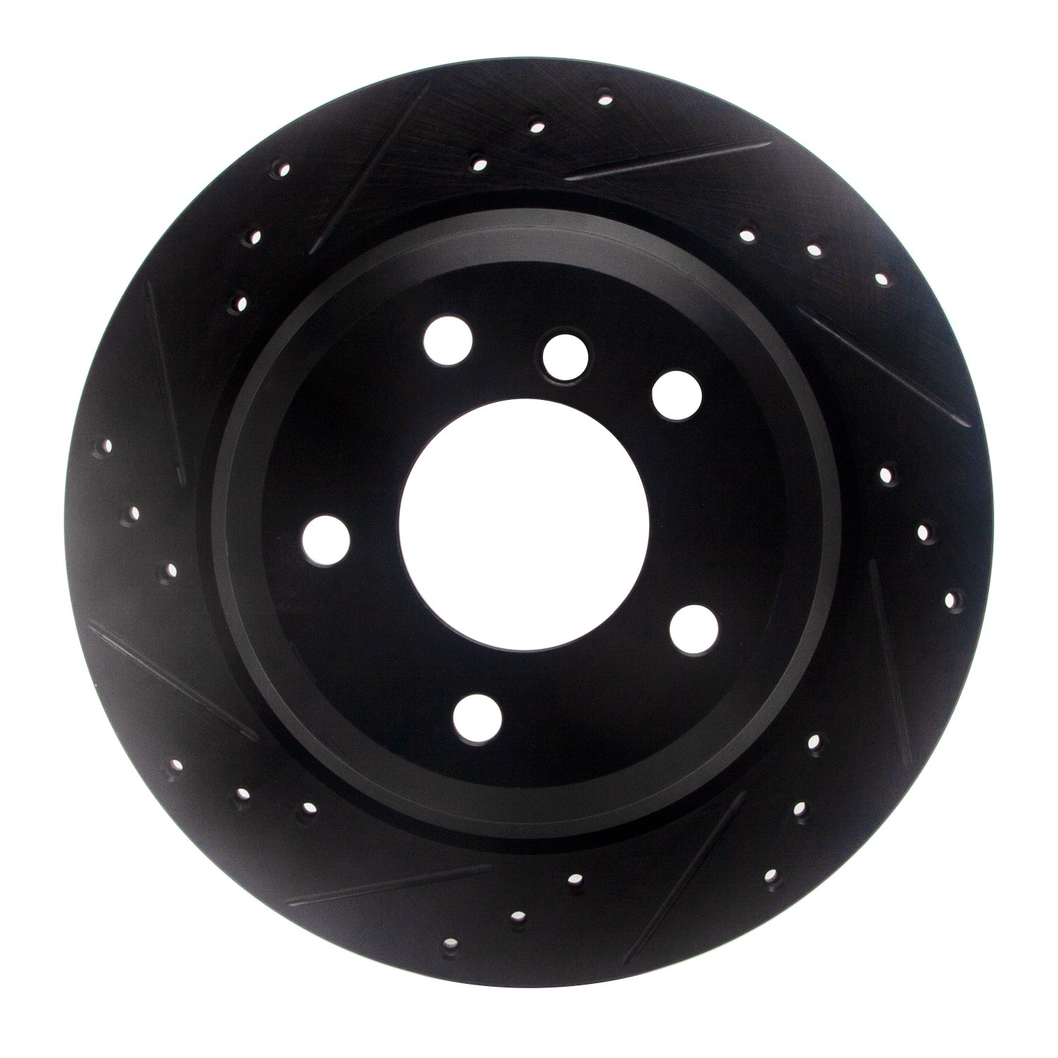 BRAKE ROTOR DRILLED AND SLOTTED BLACK