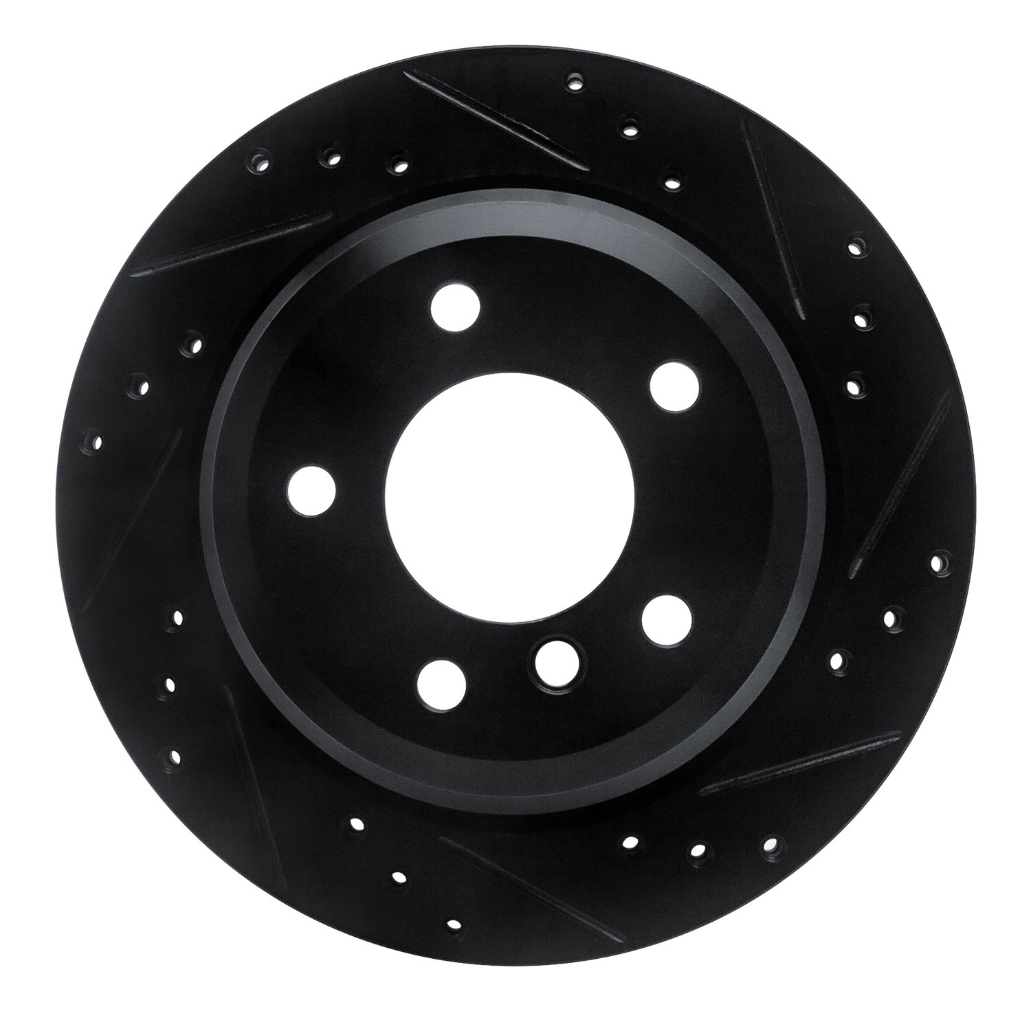 BRAKE ROTOR DRILLED AND SLOTTED BLACK