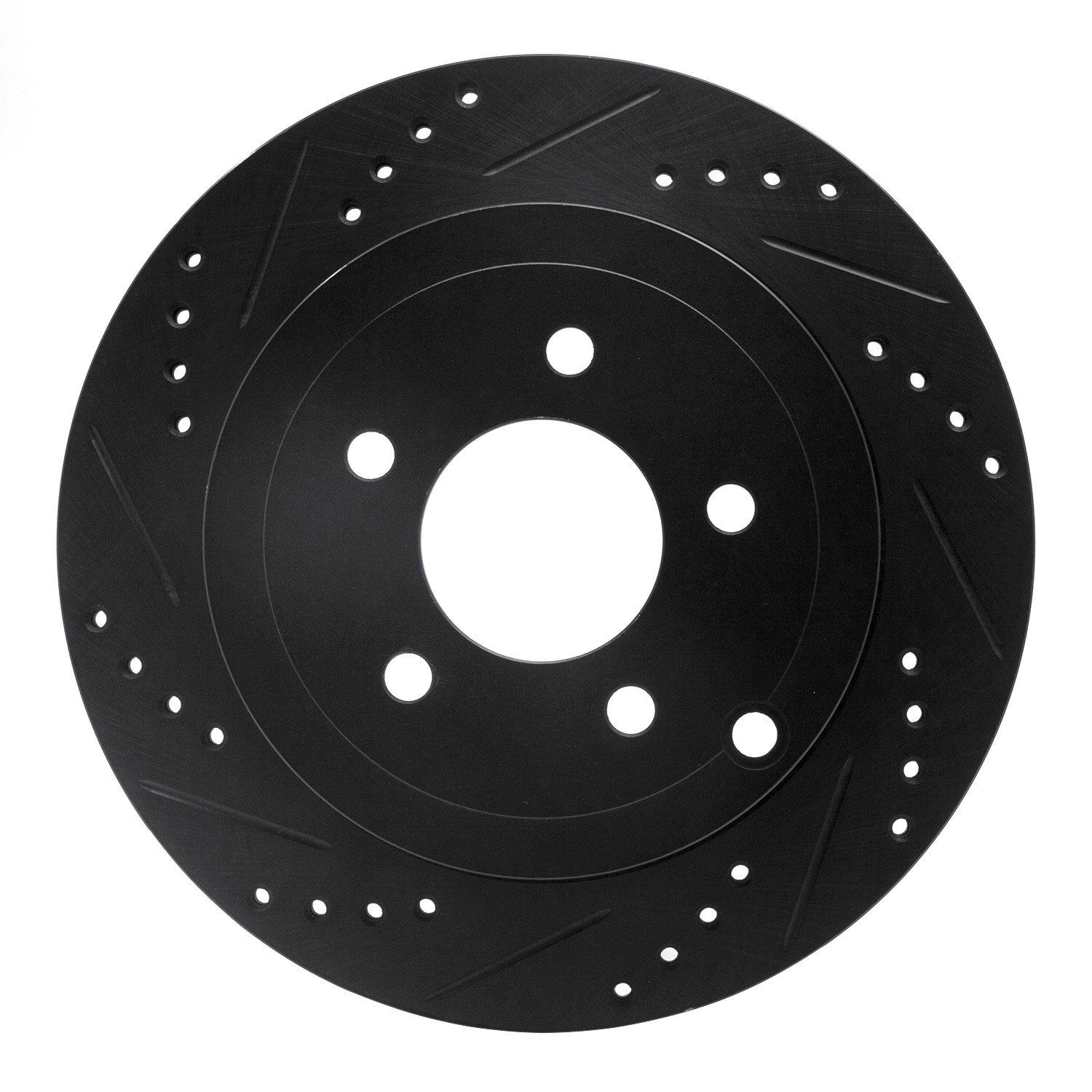 BRAKE ROTOR DRILLED AND SLOTTED BLACK