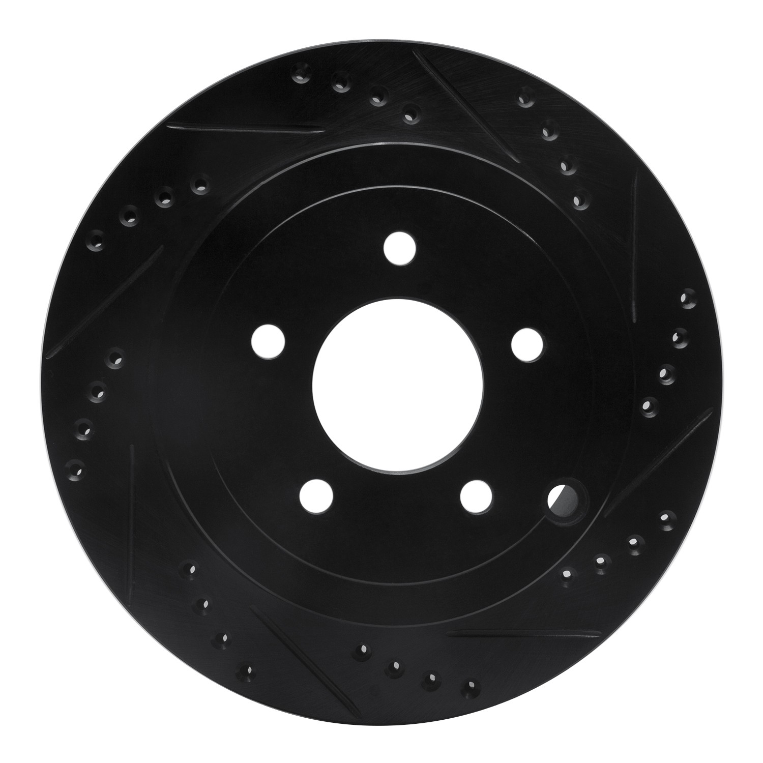 BRAKE ROTOR DRILLED AND SLOTTED BLACK