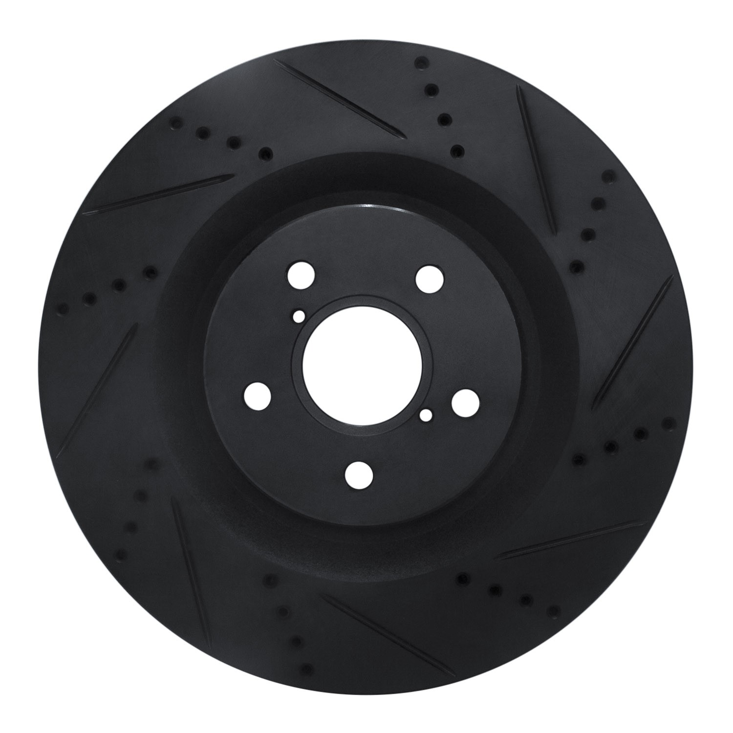 BRAKE ROTOR DRILLED AND SLOTTED BLACK