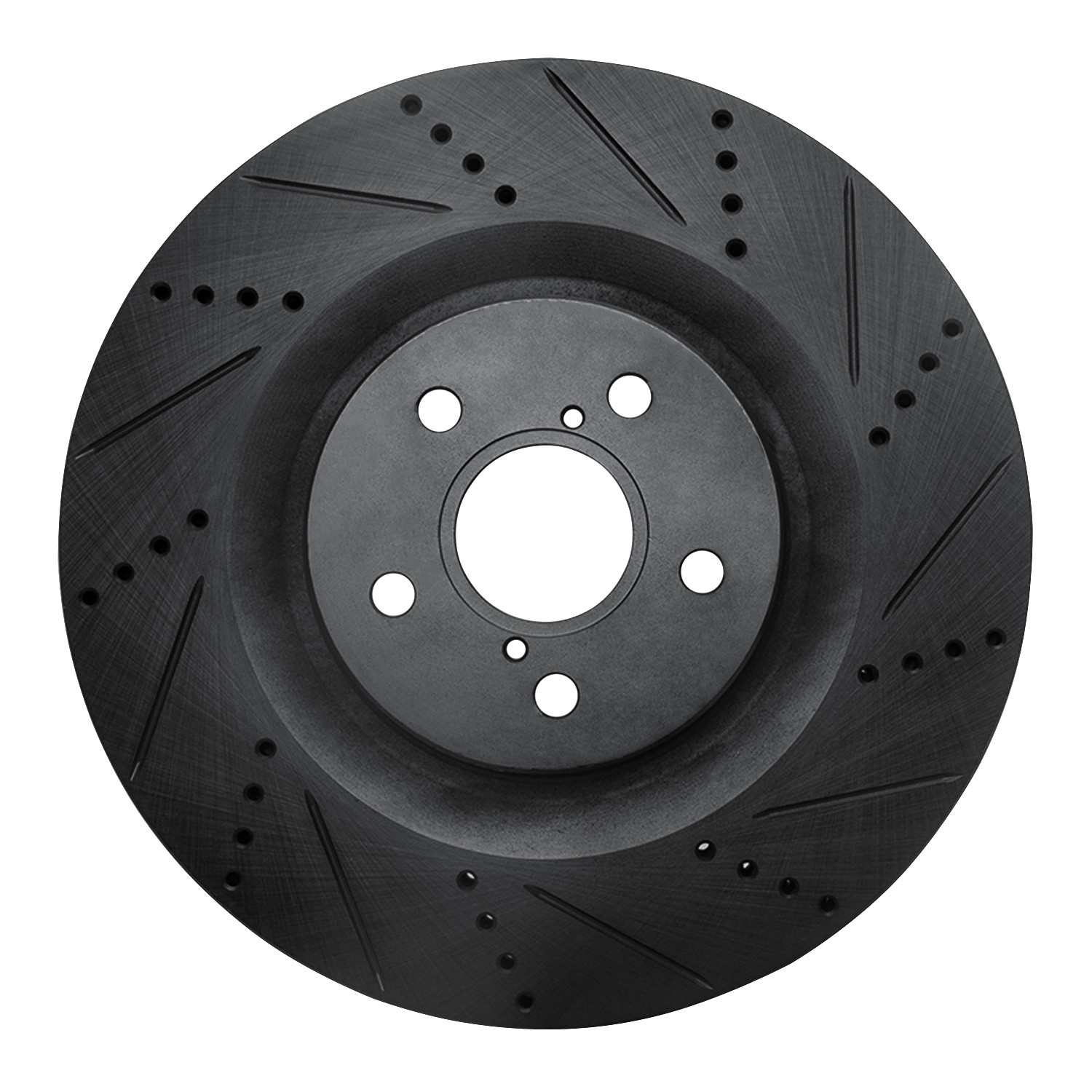 BRAKE ROTOR DRILLED AND SLOTTED BLACK