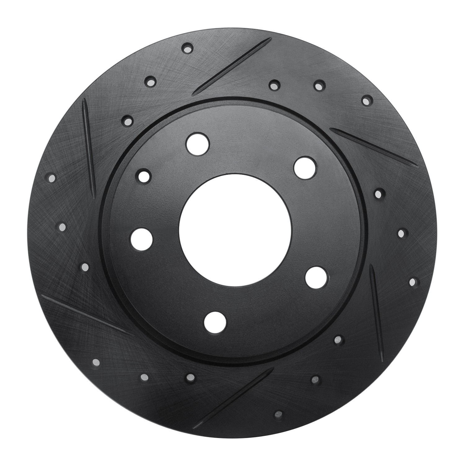 BRAKE ROTOR DRILLED AND SLOTTED BLACK