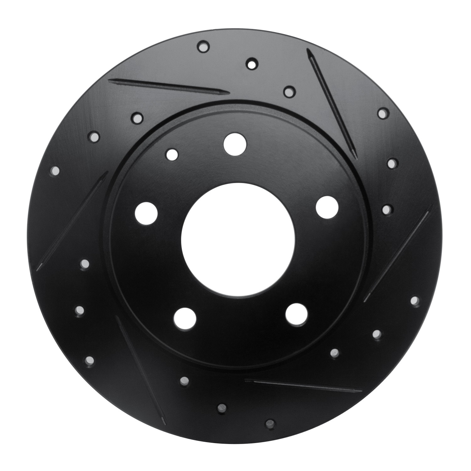 BRAKE ROTOR DRILLED AND SLOTTED BLACK