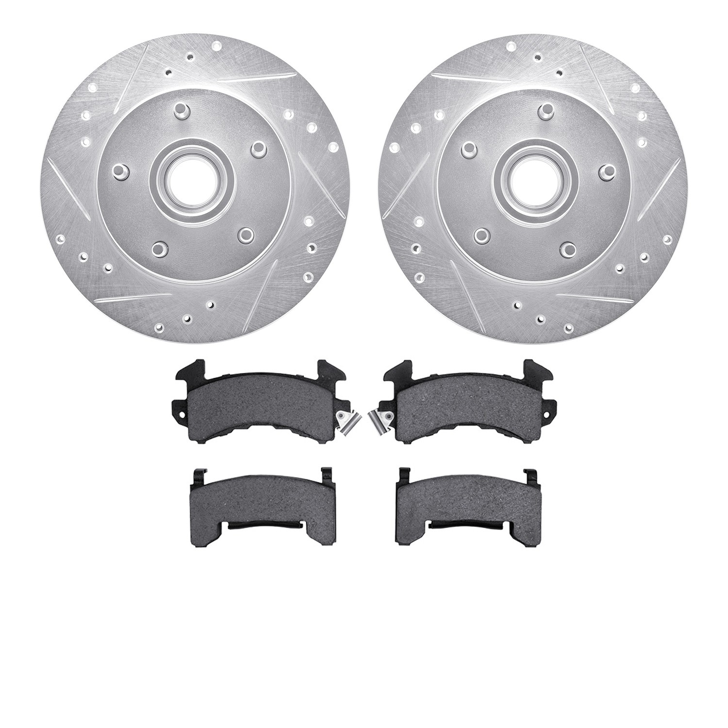 DFC Brake Rotor - Drilled & Slotted - Silver- HD Brake Pad