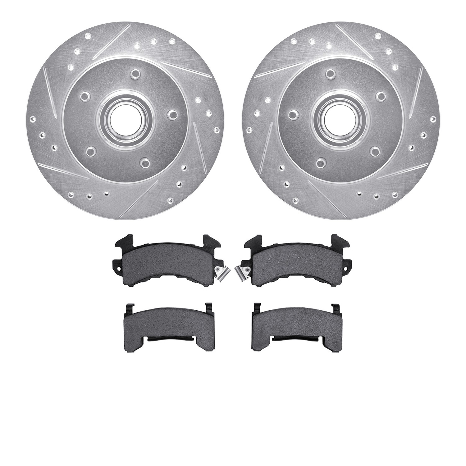 DFC Brake Rotor - Drilled & Slotted - Silver- HD Brake Pad