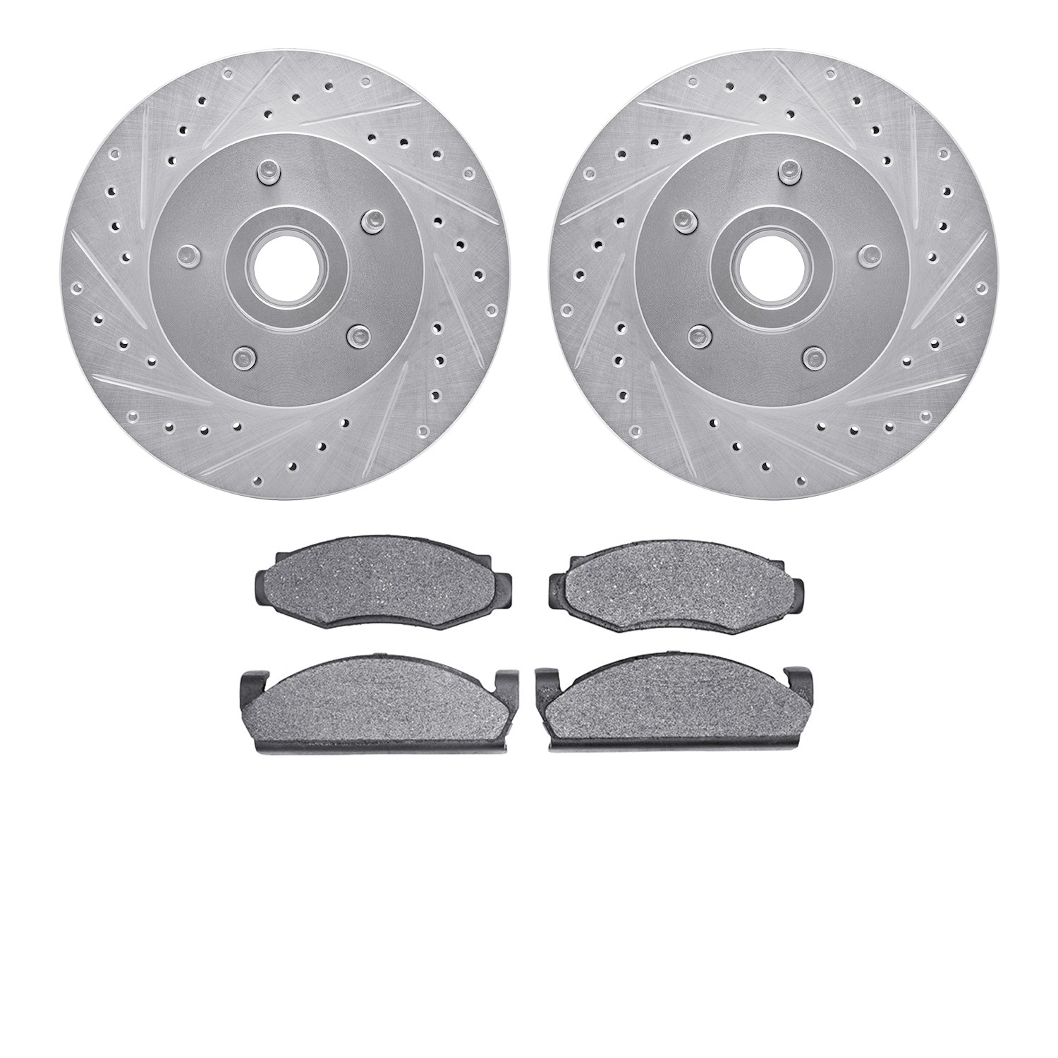 DFC Brake Rotor - Drilled & Slotted - Silver- HD Brake Pad
