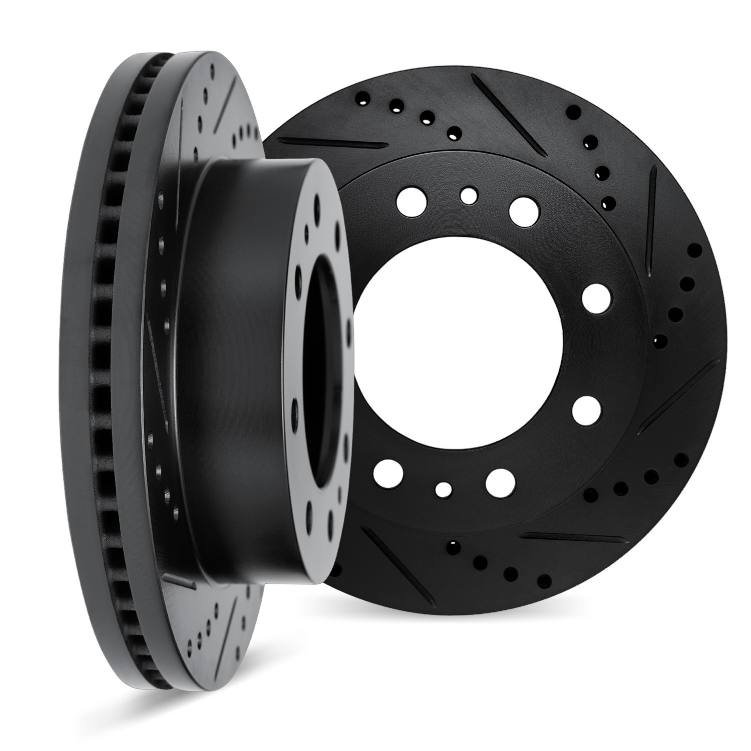 DFC Brake Rotors - Drilled & Slotted - Black