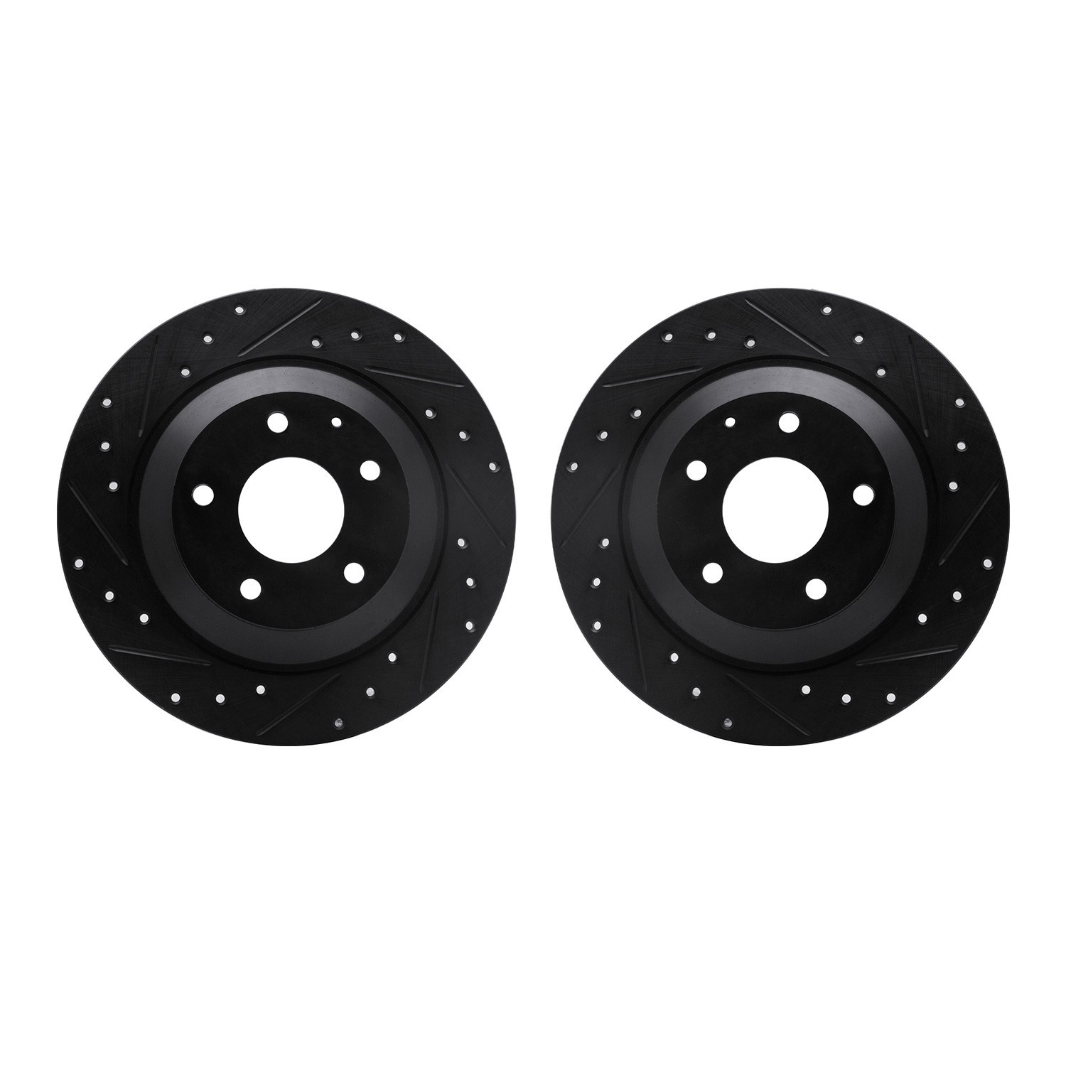 BRAKE ROTOR DRILLED AND SLOTTED BLACK