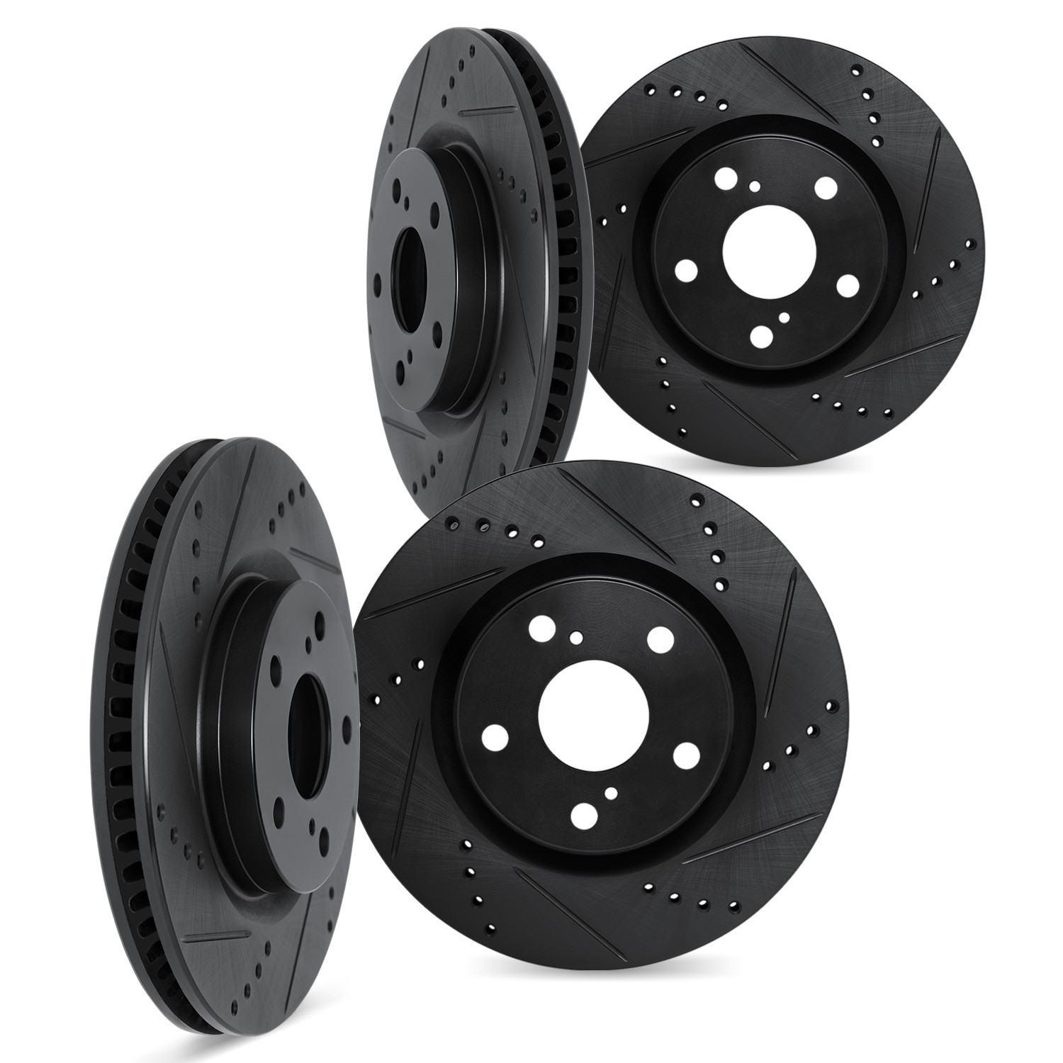 DFC Brake Rotors - Drilled & Slotted - Black