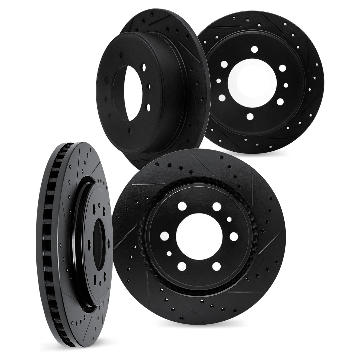 DFC Brake Rotors - Drilled & Slotted - Black