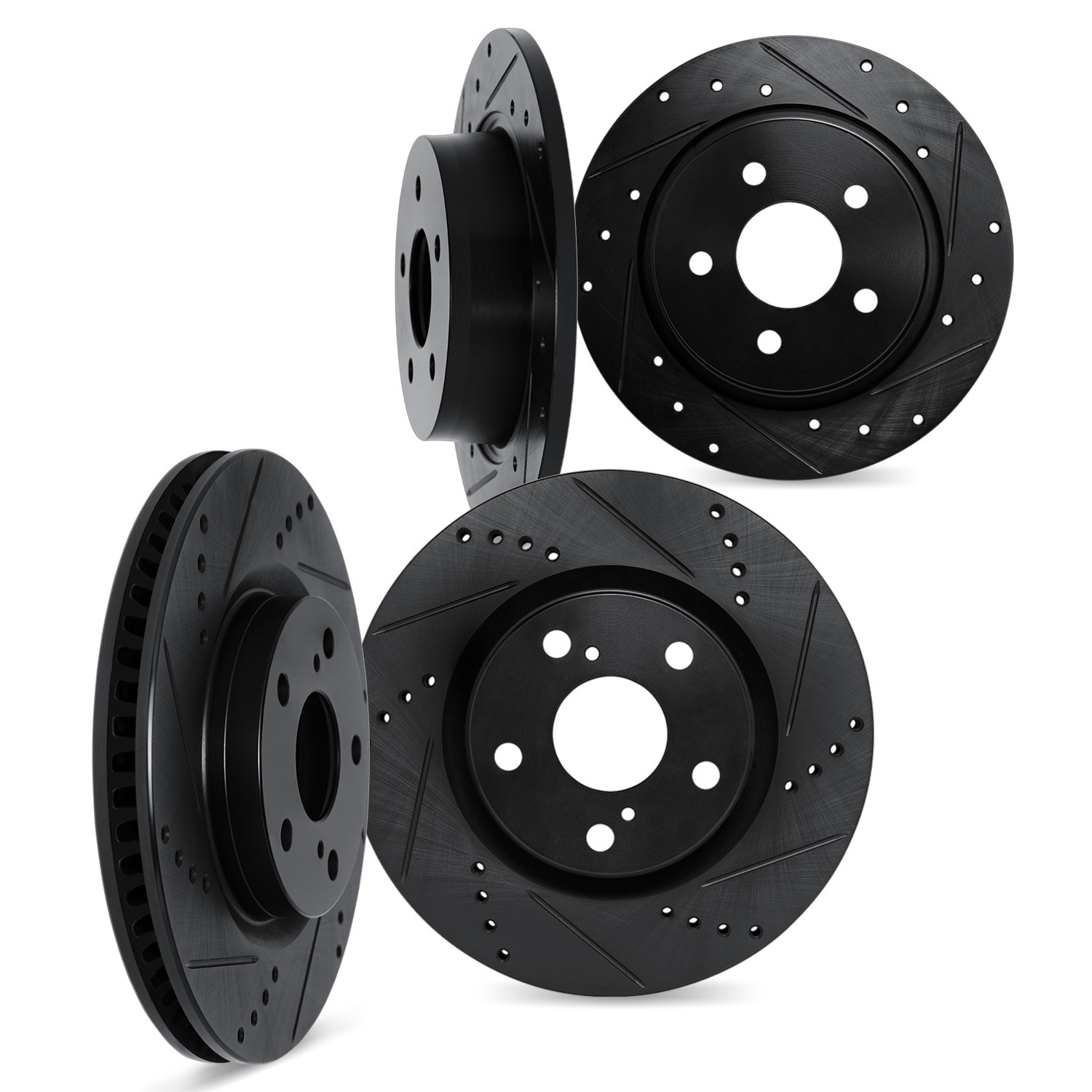 DFC Brake Rotors - Drilled & Slotted - Black